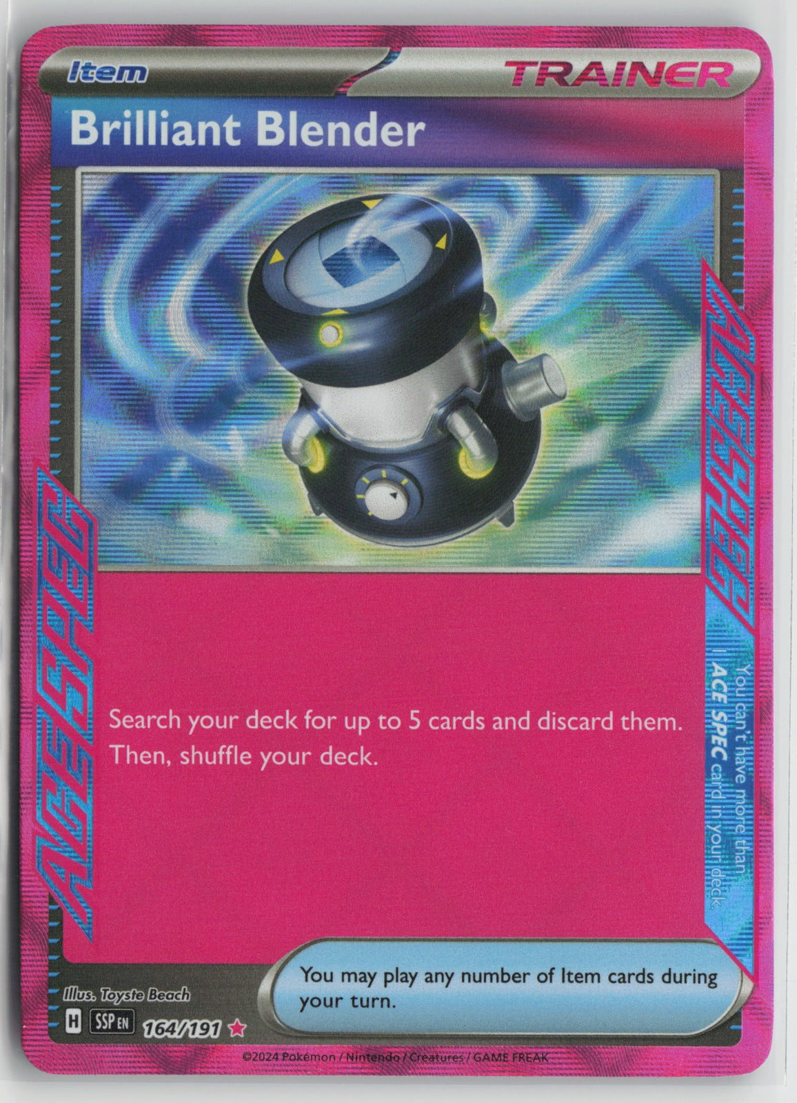 Brilliant Blender ACE SPEC Rare Holo SSP 164/191 NM