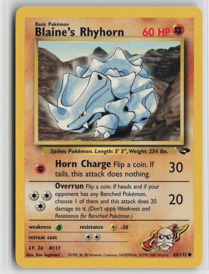 Blaine's Rhyhorn Common G2 065/132 NM