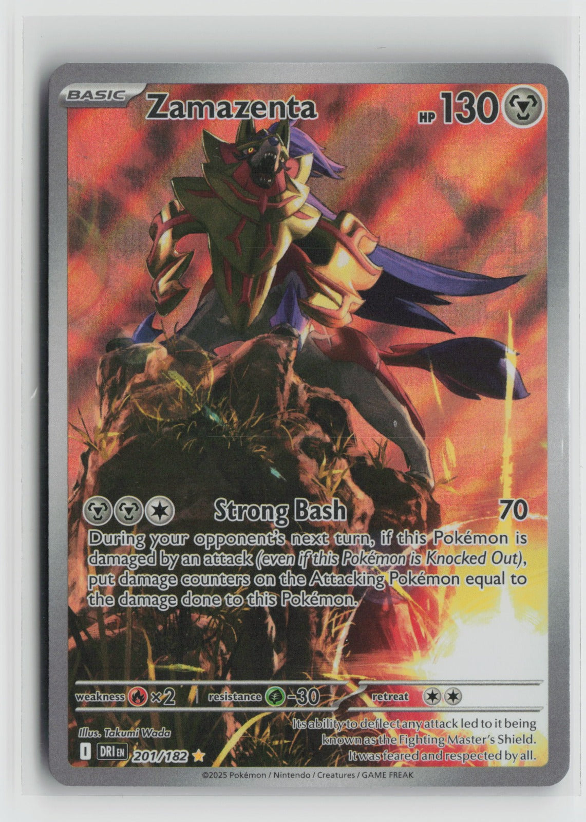 Zamazenta Illustration Rare Holo DRI 201/182 NM