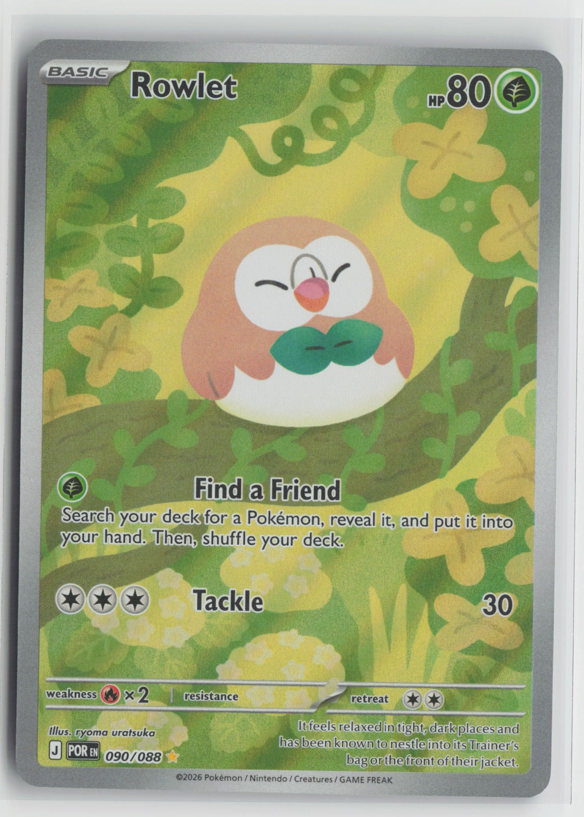 Rowlet Illustration Rare Holo POR 090/088 NM