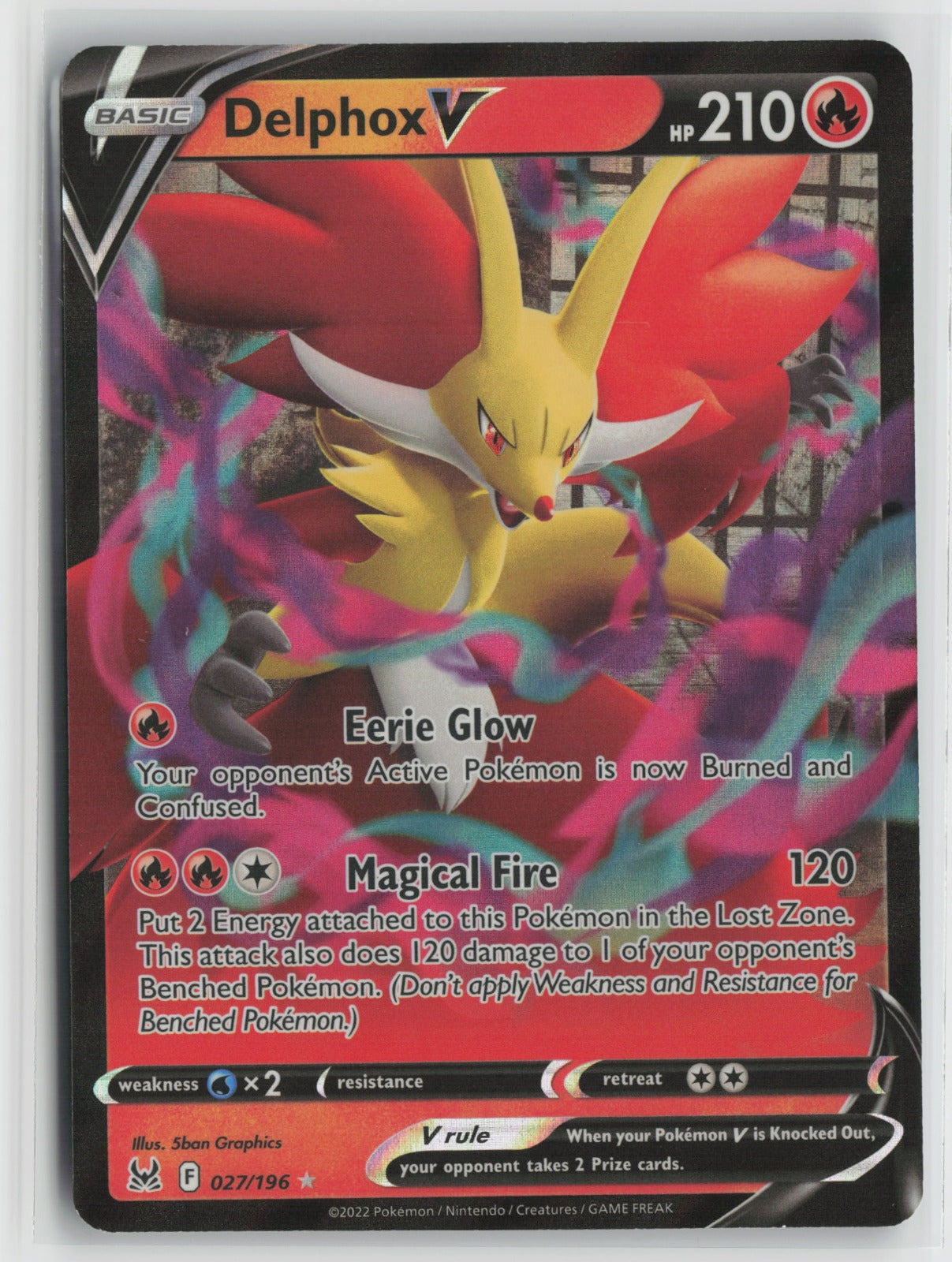Delphox V Ultra Rare Holo SWSH11 027/196 NM