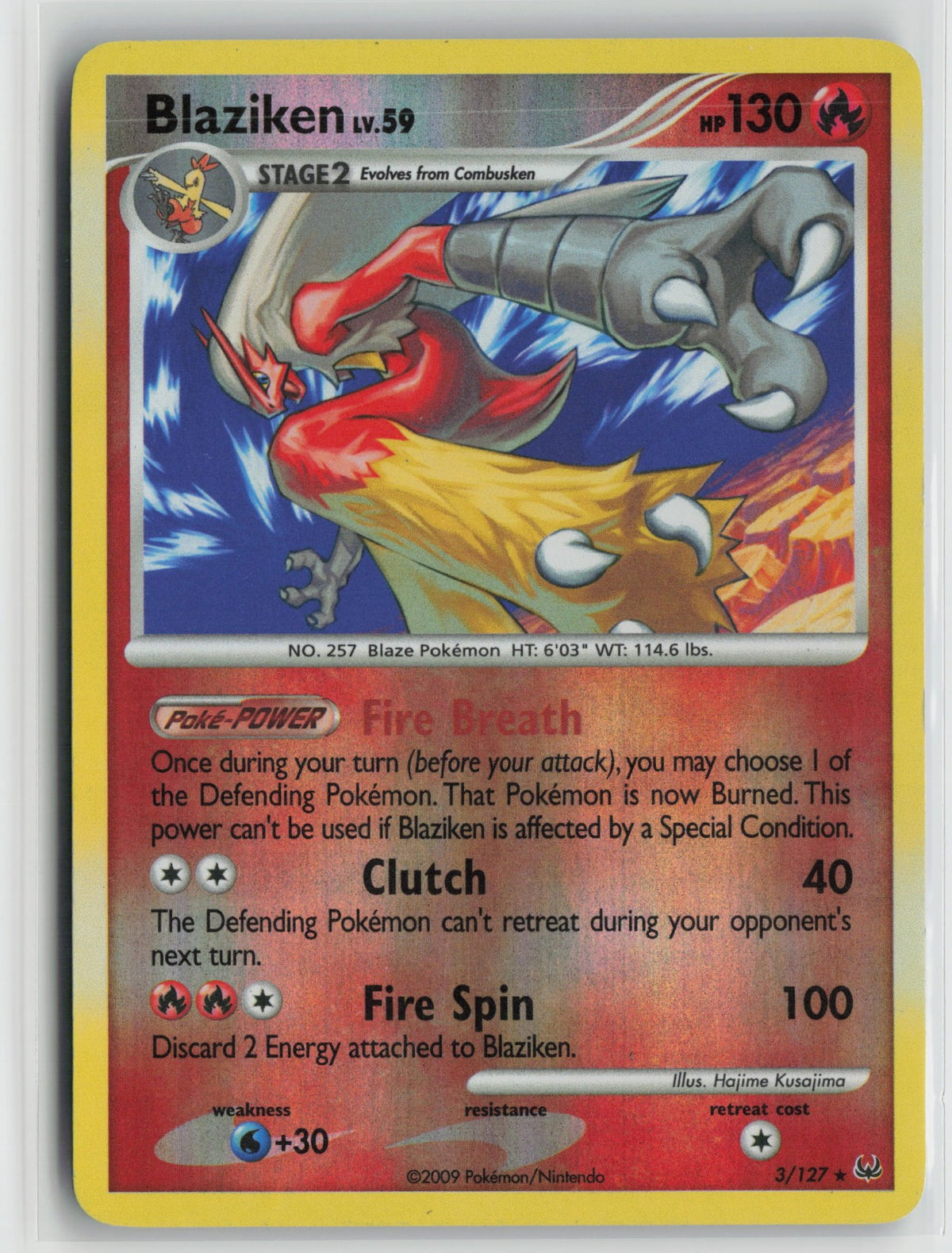 Blaziken Holo Rare Reverse Holo PL 3/127 MP