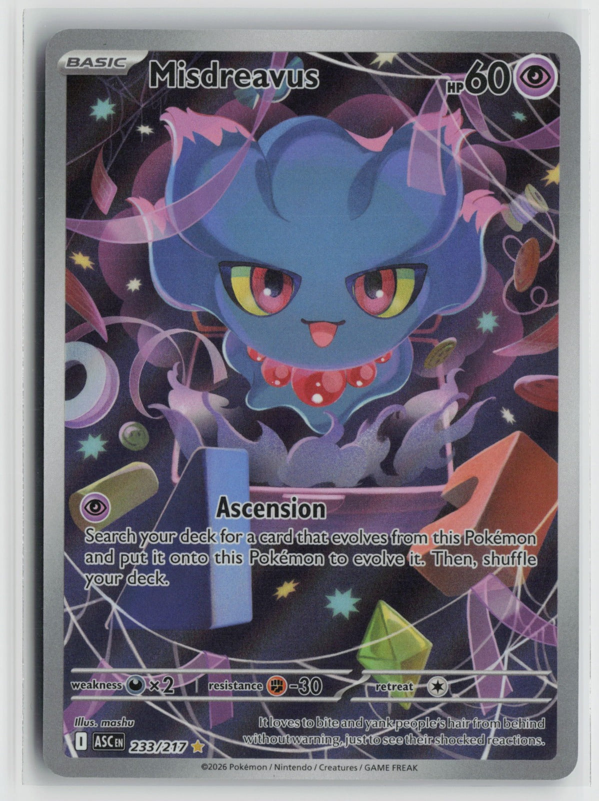 Misdreavus - Illustration Rare Holo ASC 233/217 NM