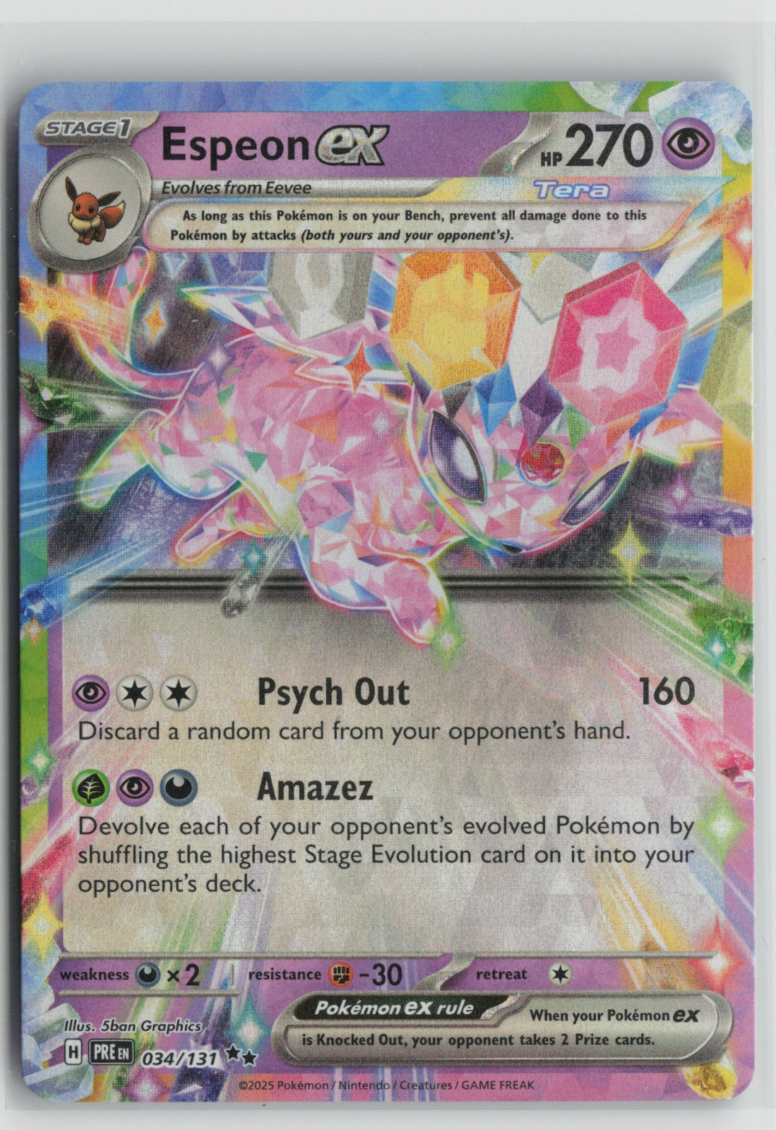 Espeon ex - Double Rare Holo PRE 034/131 NM