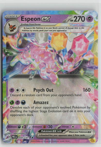Espeon ex - Double Rare Holo PRE 034/131 NM