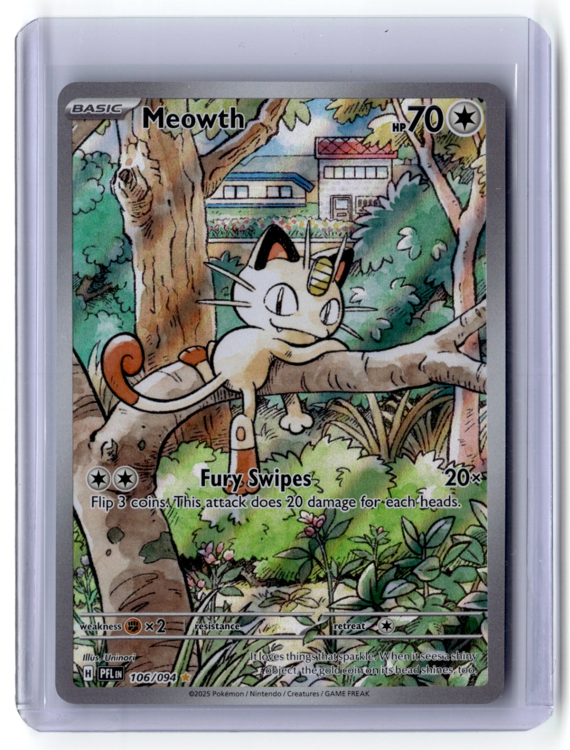 Meowth Illustration Rare ME02: Phantasmal Flames 106/094 NM