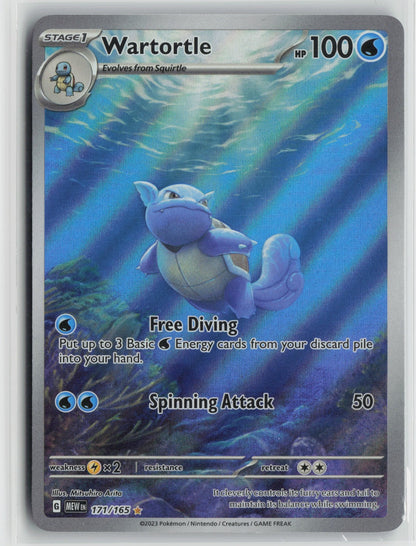 Wartortle - Illustration Rare Holo MEW 171/165 NM