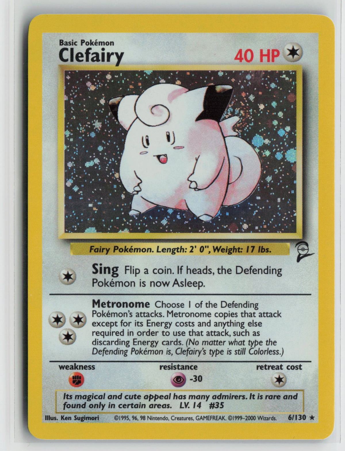 Clefairy Holo Rare BS2 006/130 LP
