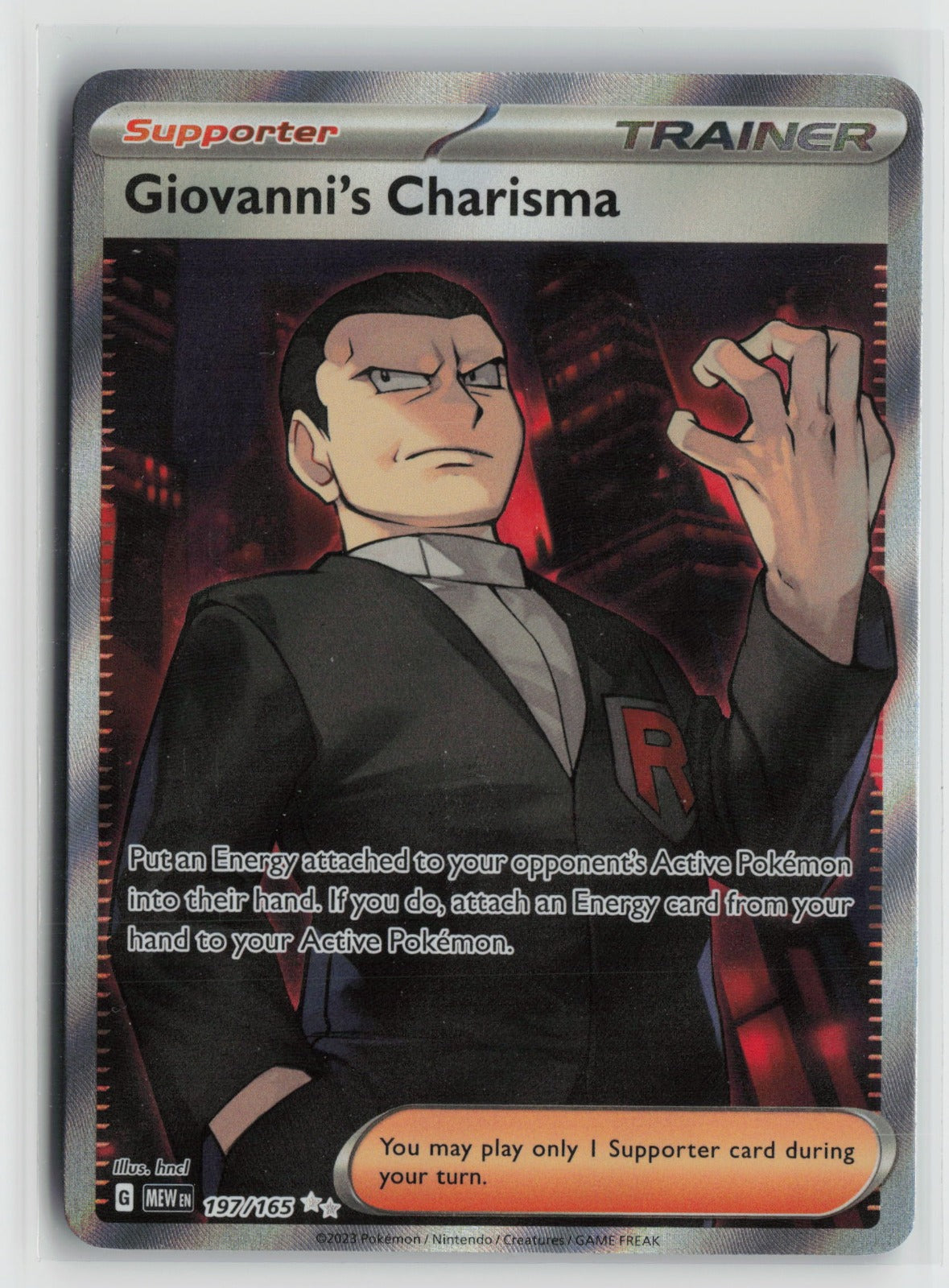 Giovanni's Charisma Ultra Rare Holo MEW 197/165 NM