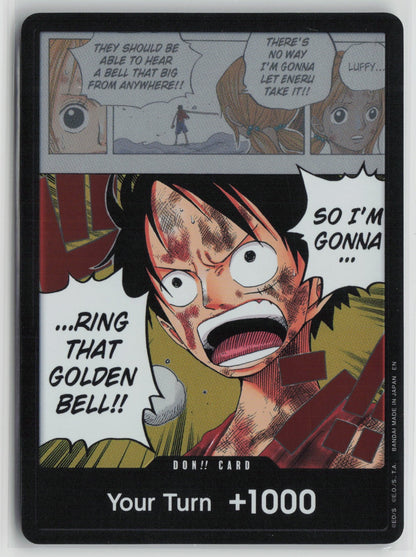 one Piece TCG DON! Luffy Golden Bell- OP15- NM