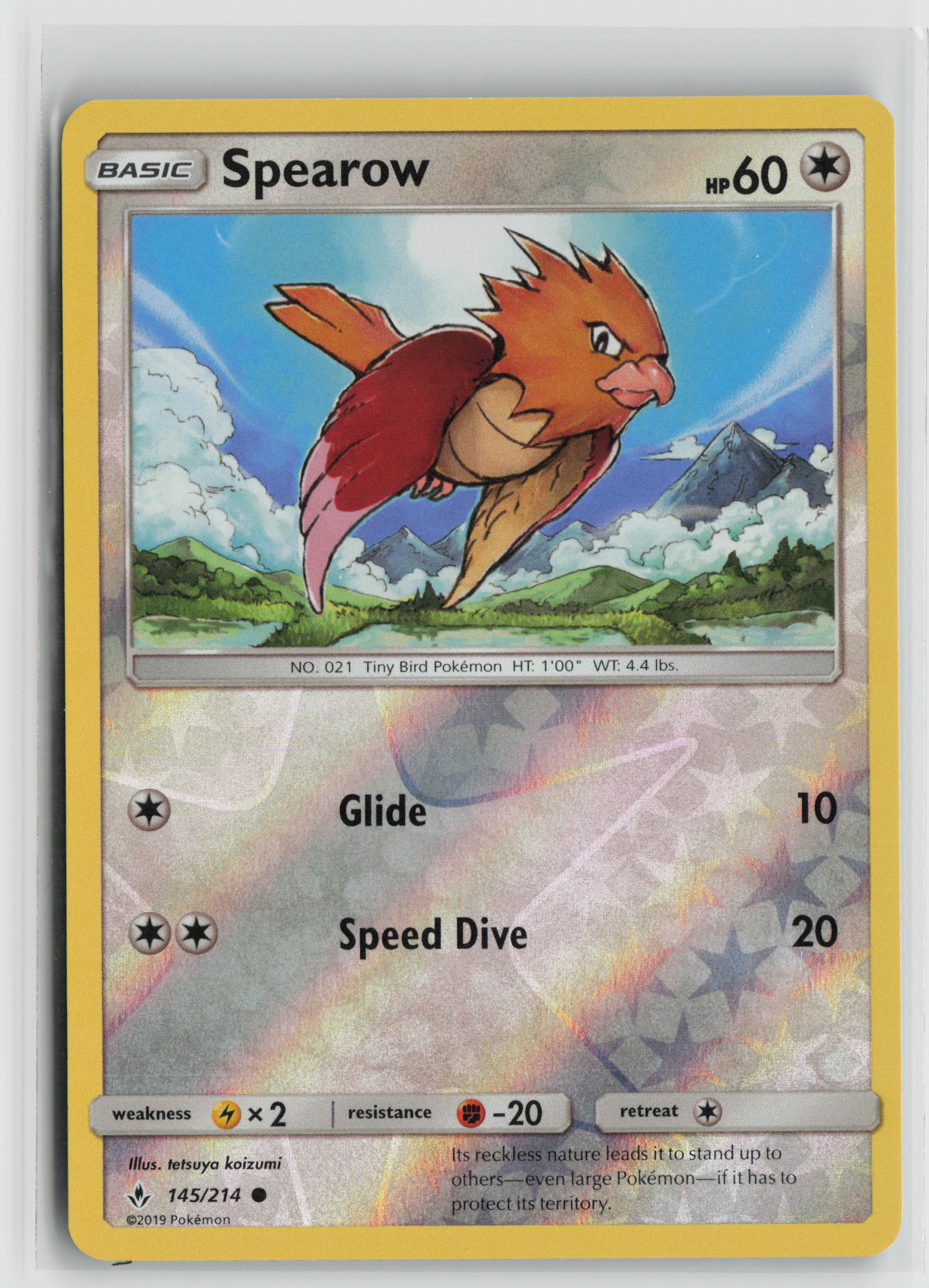 Spearow Common Reverse Holo SM10 145/214 NM
