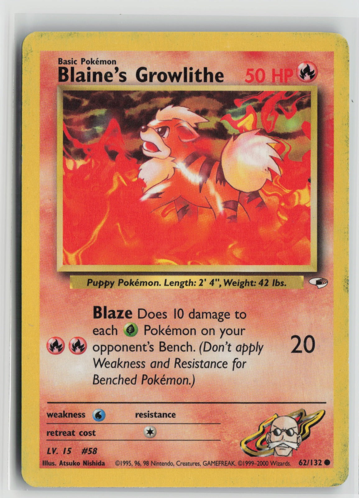 Blaine's Growlithe (62) Common Unlimited G1 062/132 MP