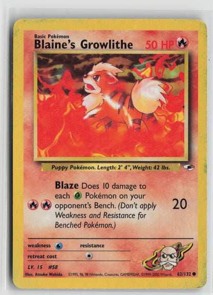 Blaine's Growlithe (62) Common Unlimited G1 062/132 MP