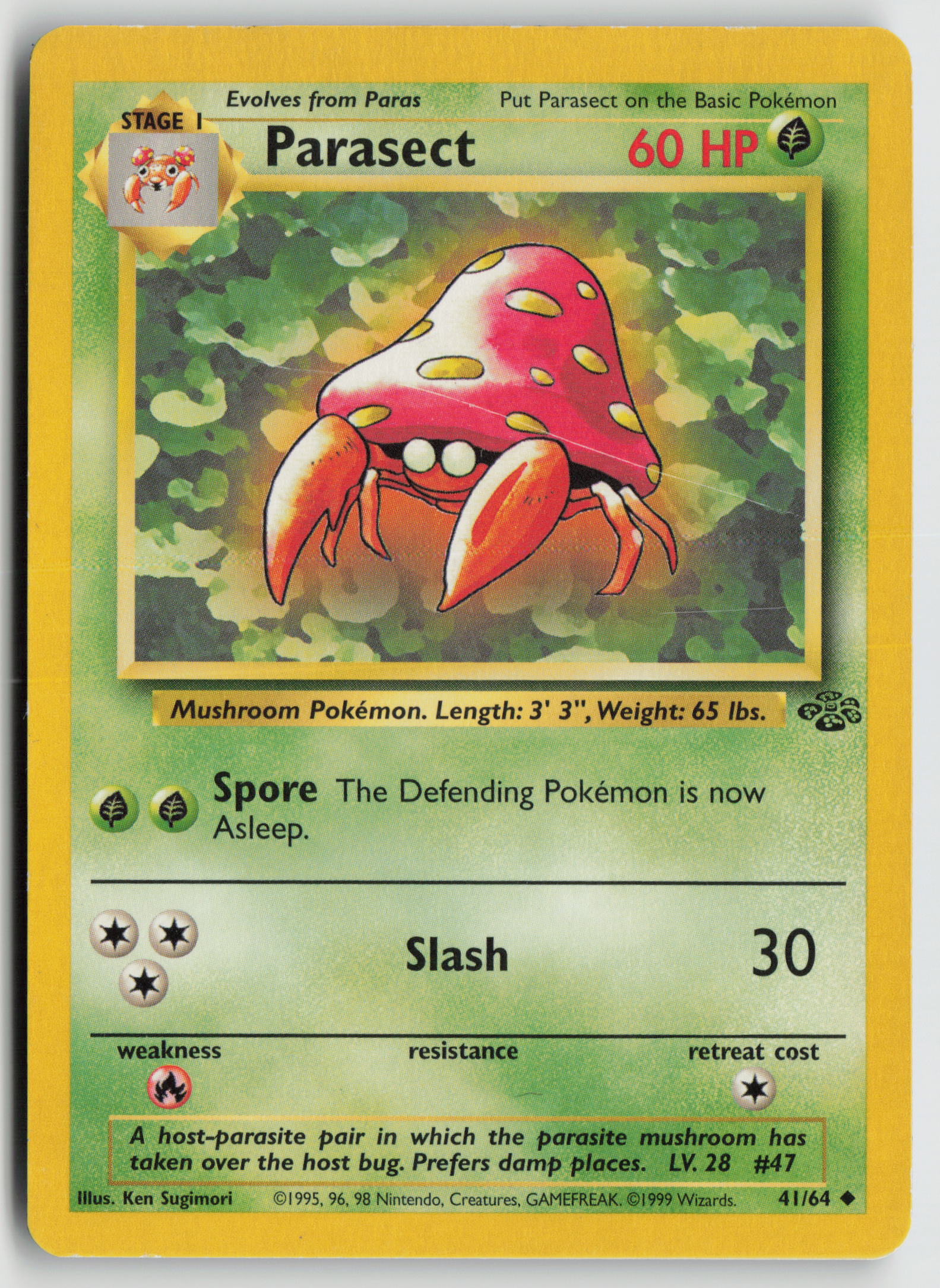 Parasect Uncommon Jungle 41/64 HP