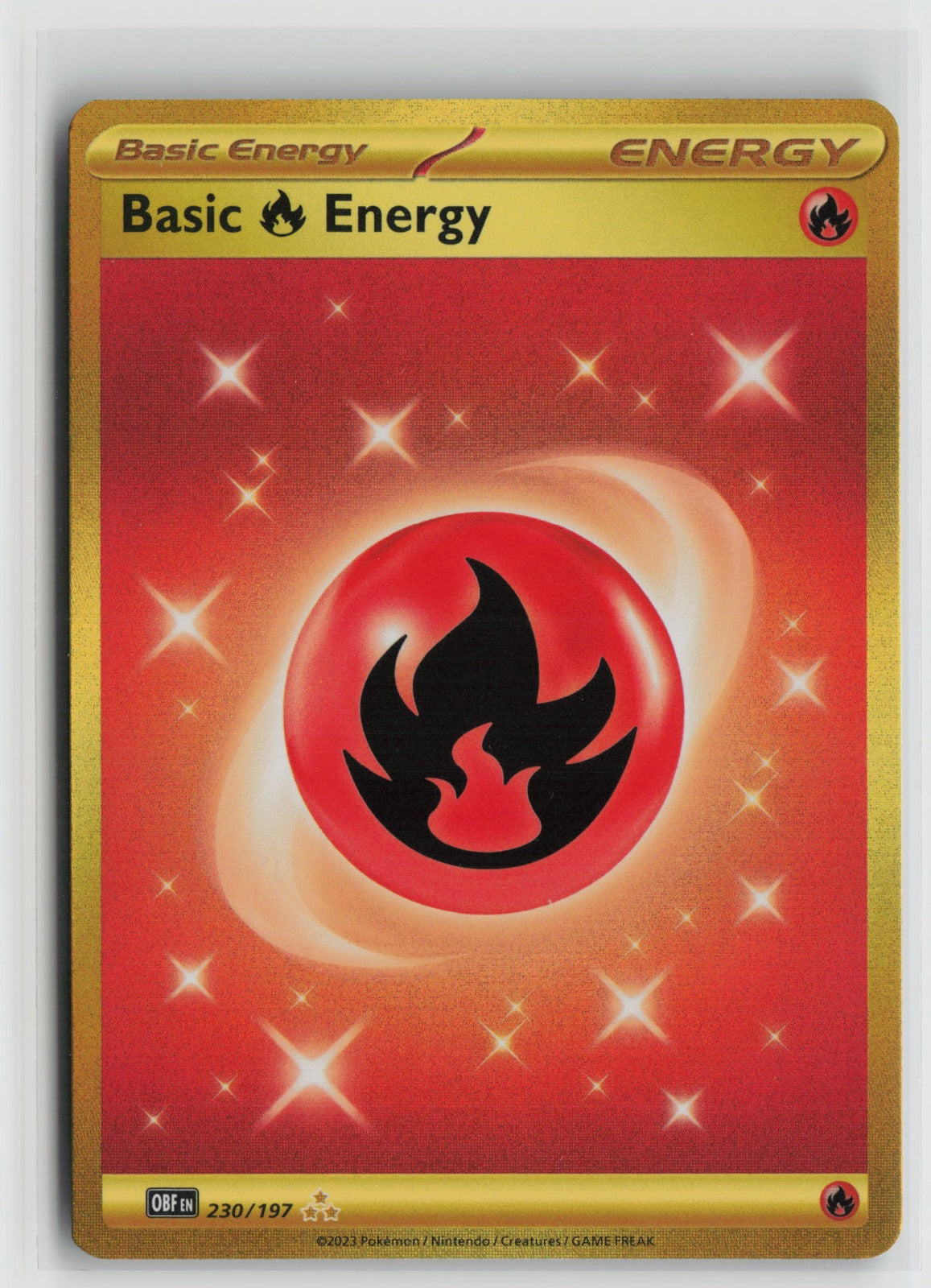 Basic Fire Energy Hyper Rare Holo OBF 230/197 NM