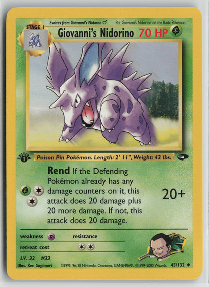 Giovanni's Nidorino Uncommon 1st Edition G2 045/132 NM