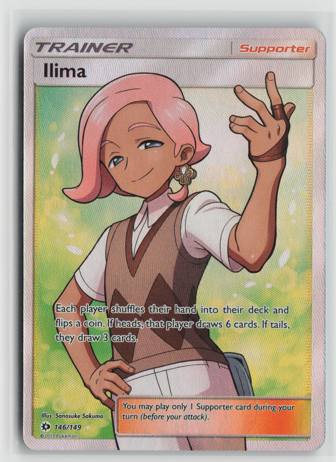 Ilima (Full Art) Ultra Rare Holo SM01 146/149 NM