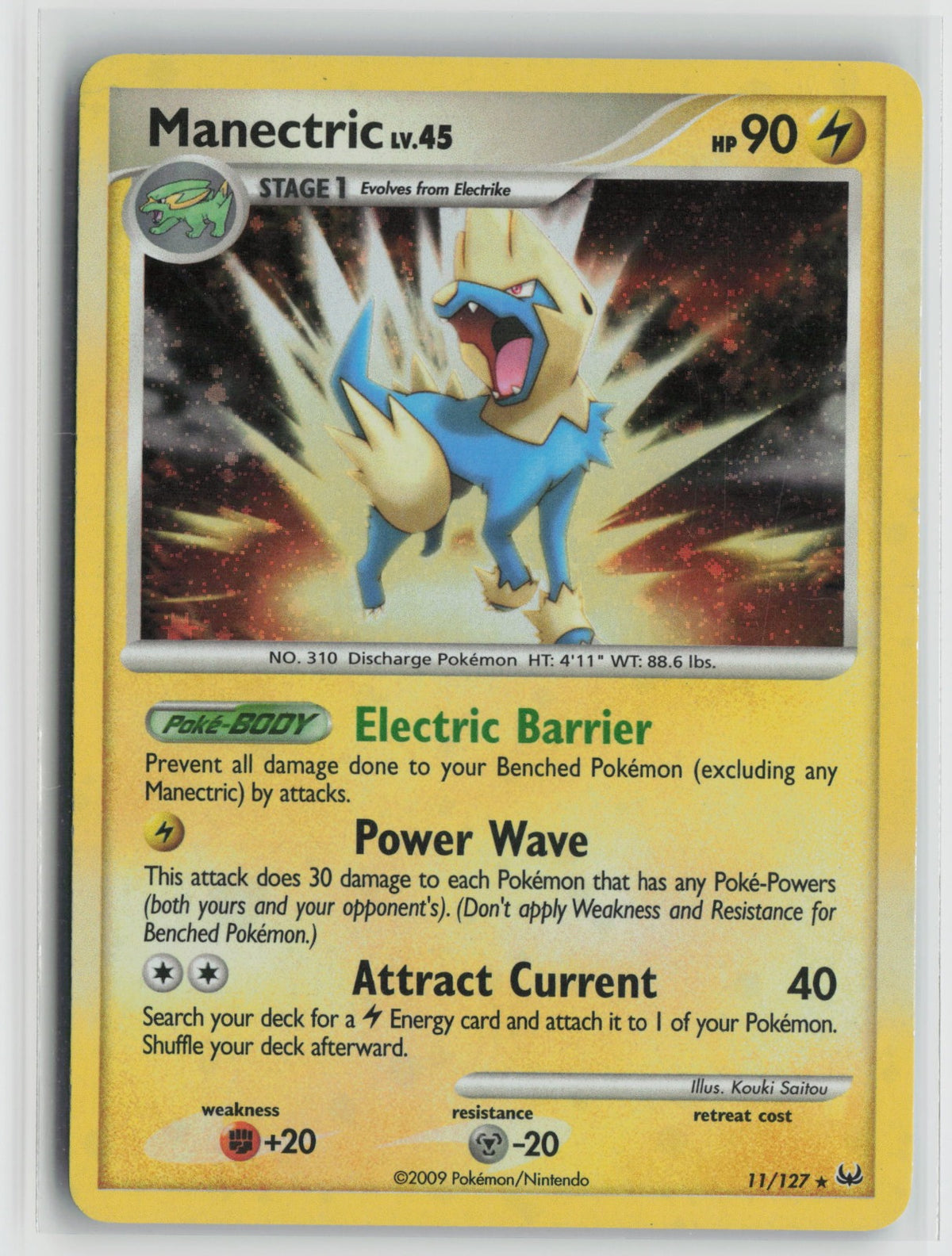 Manectric Holo Rare PL 11/127 LP