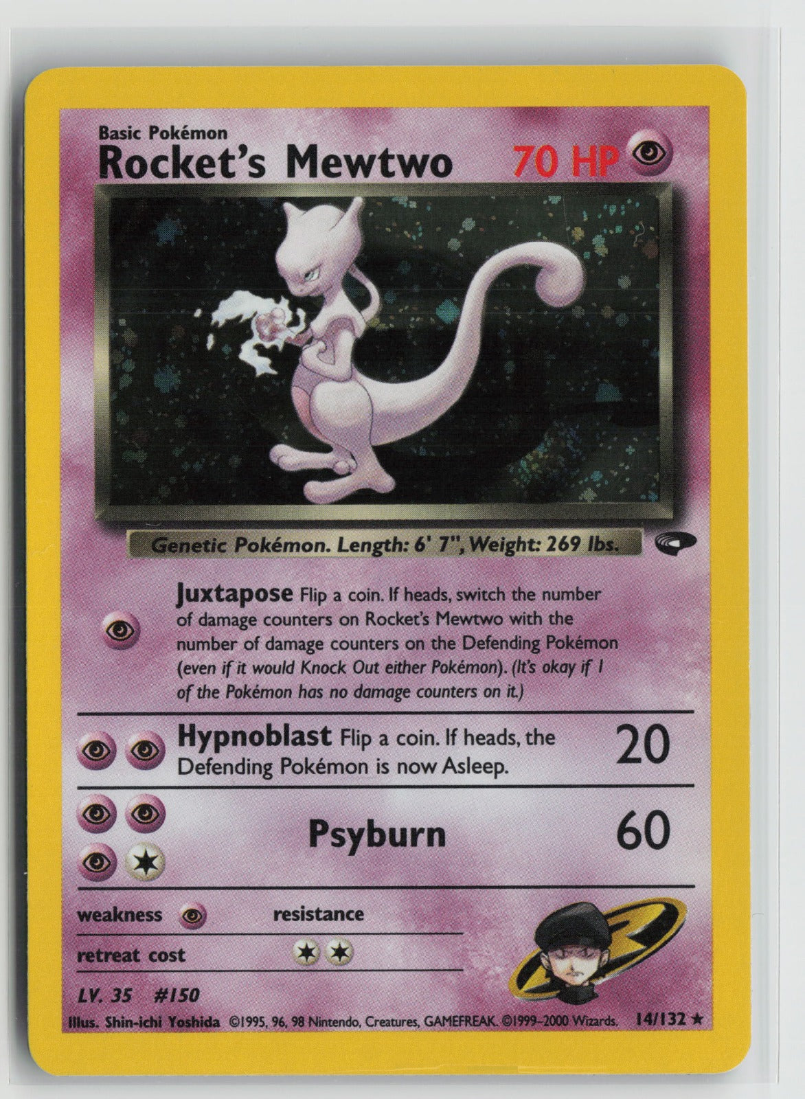 Rocket's Mewtwo Holo Rare Unlimited G2 014/132 NM - SWIRL
