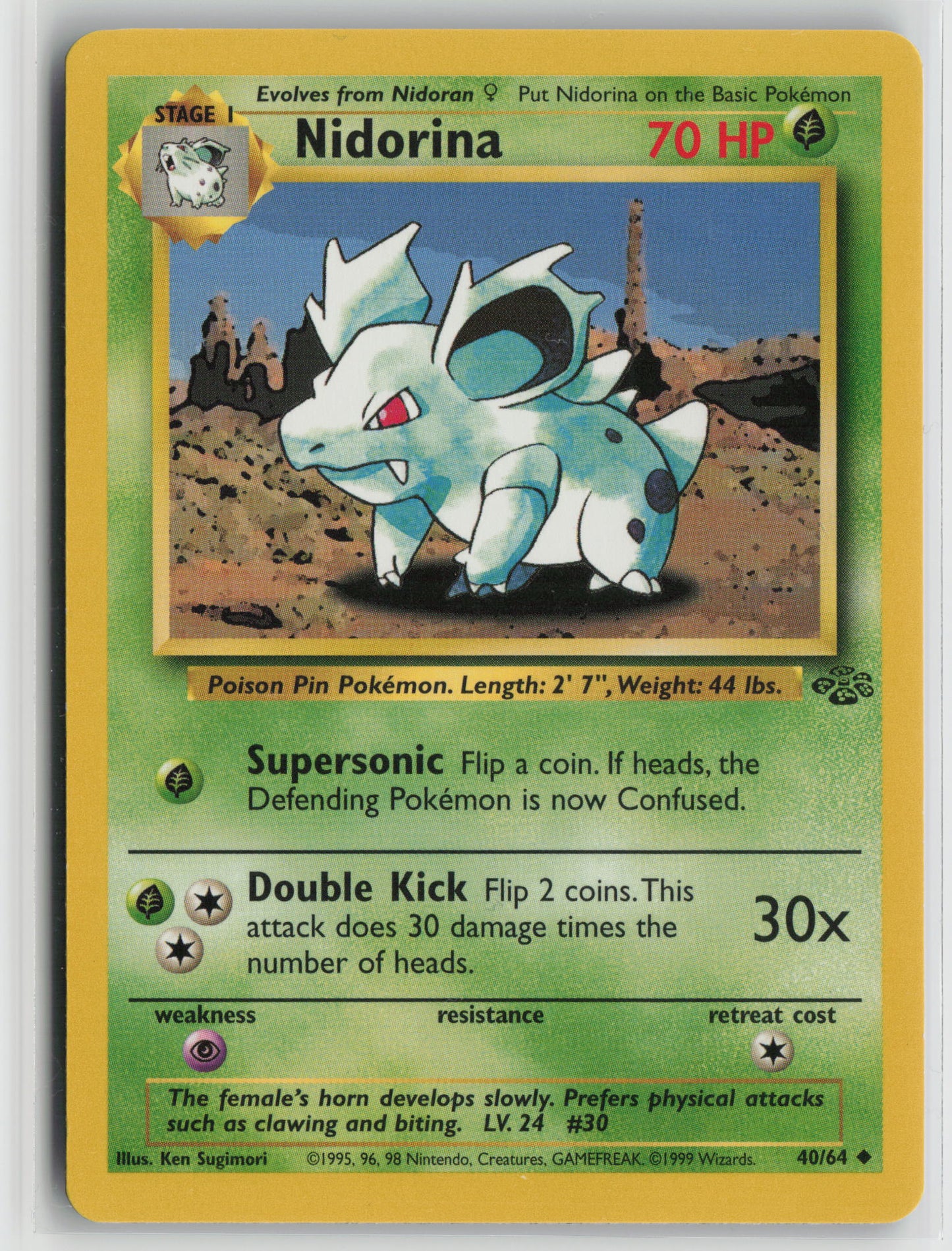 Nidorina Uncommon Jungle 40/64 NM
