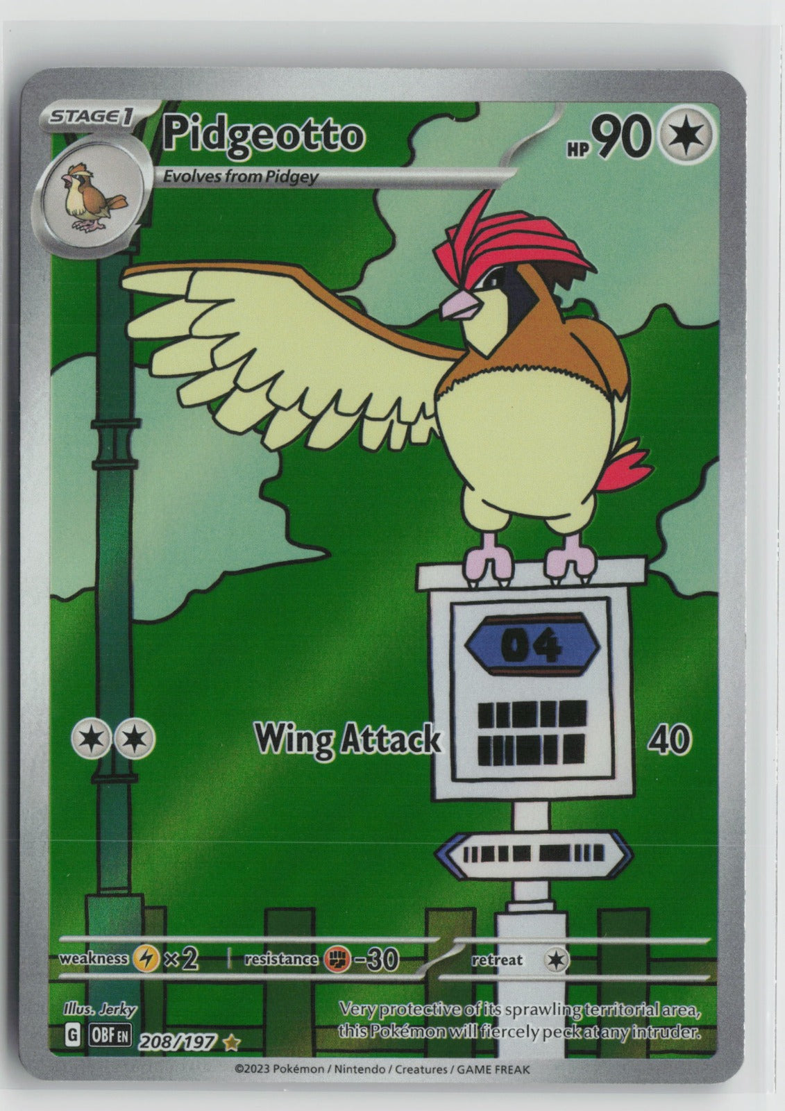 Pidgeotto - Illustration Rare Holo OBF 208/197 NM