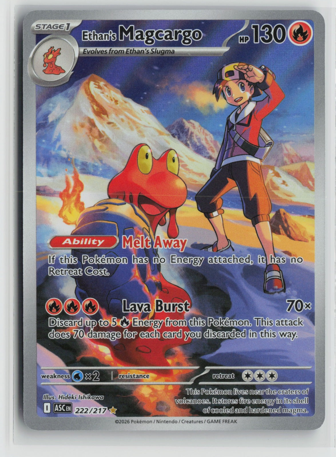 Ethan's Magcargo Illustration Rare Holo ASC 222/217 NM