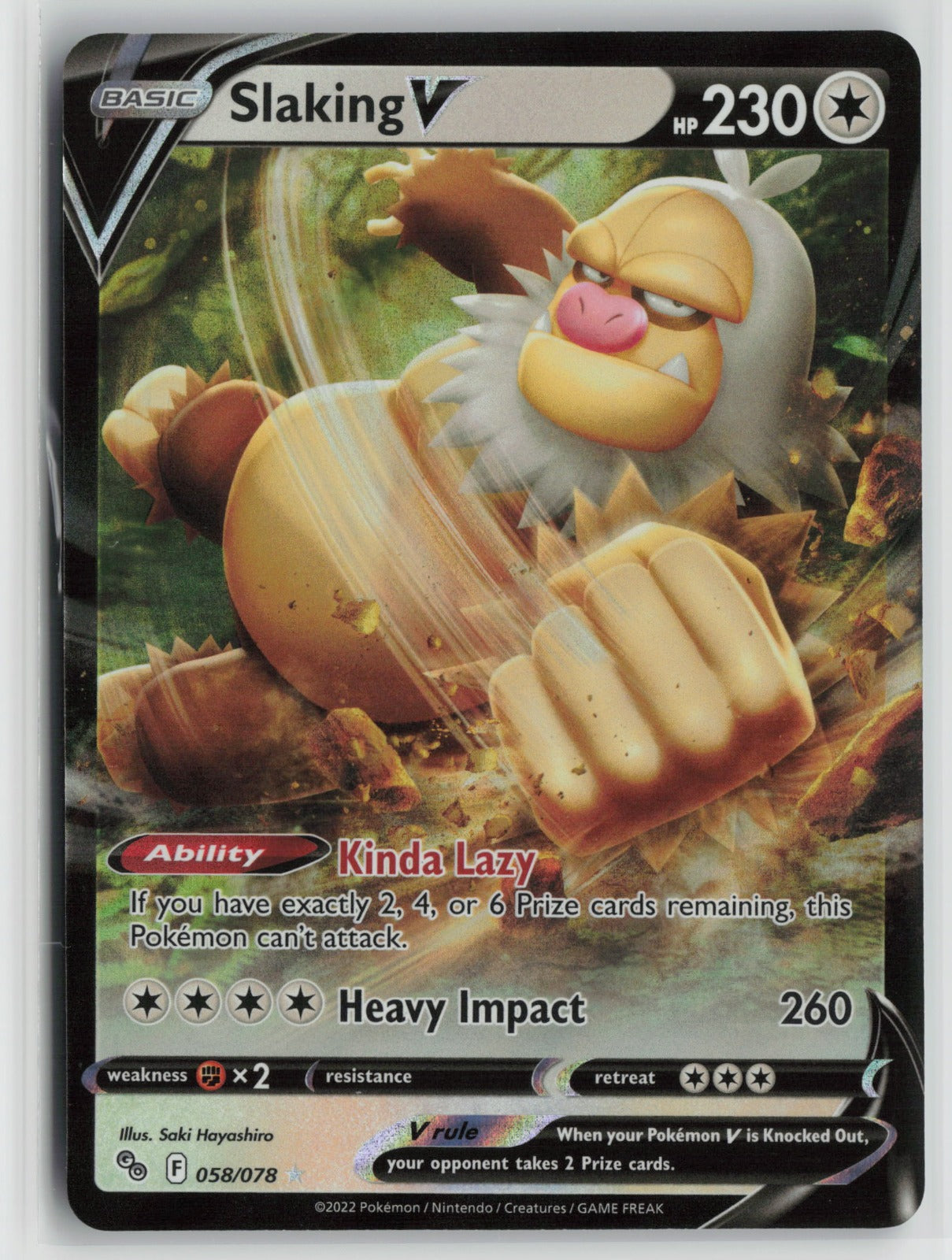 Slaking V Ultra Rare Holo PGO 058/078 NM