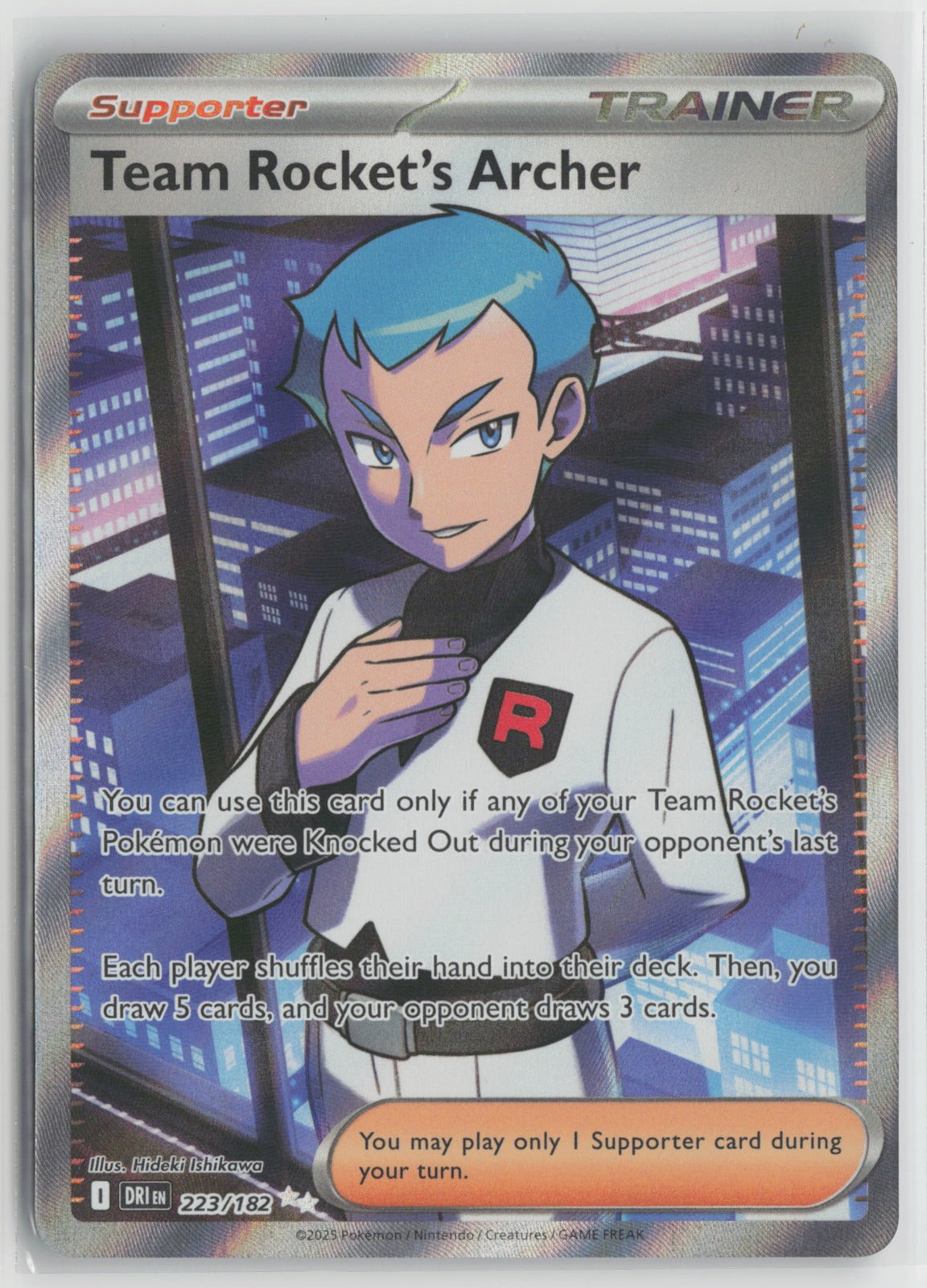 Team Rocket's Archer Ultra Rare Holo DRI 223/182 NM