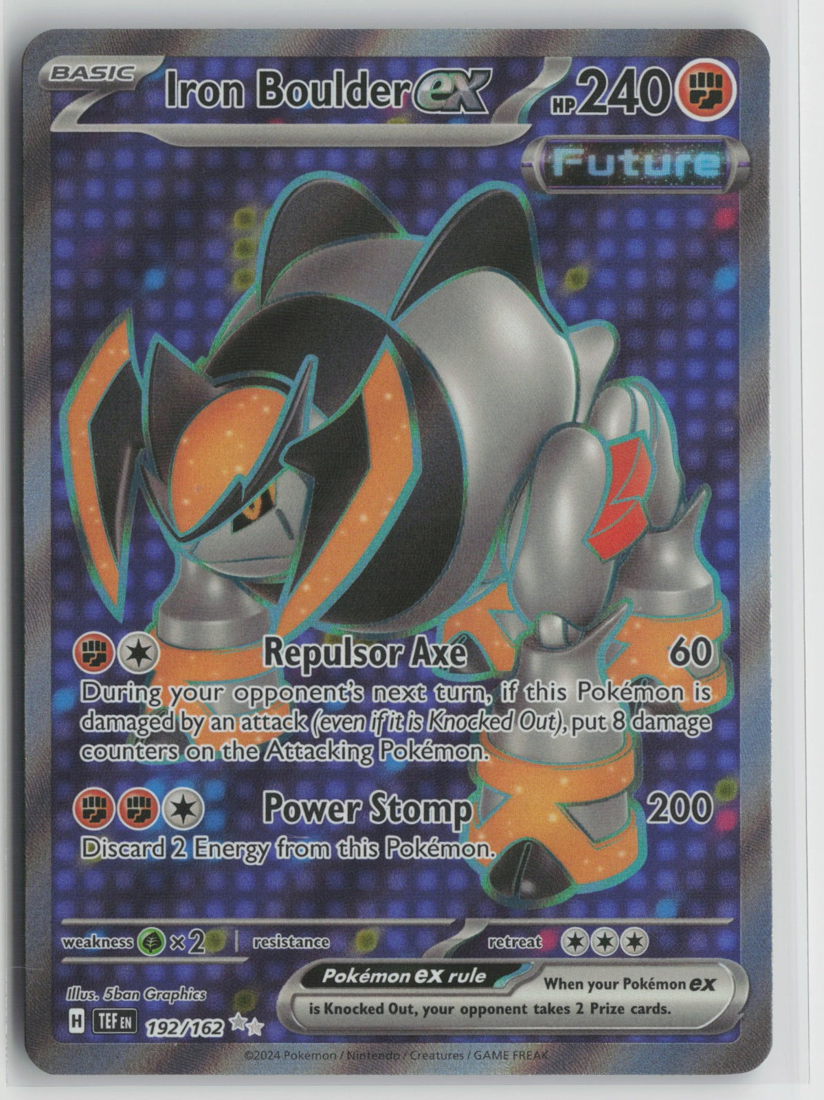 Iron Boulder ex Ultra Rare Holo TEF 192/162 NM