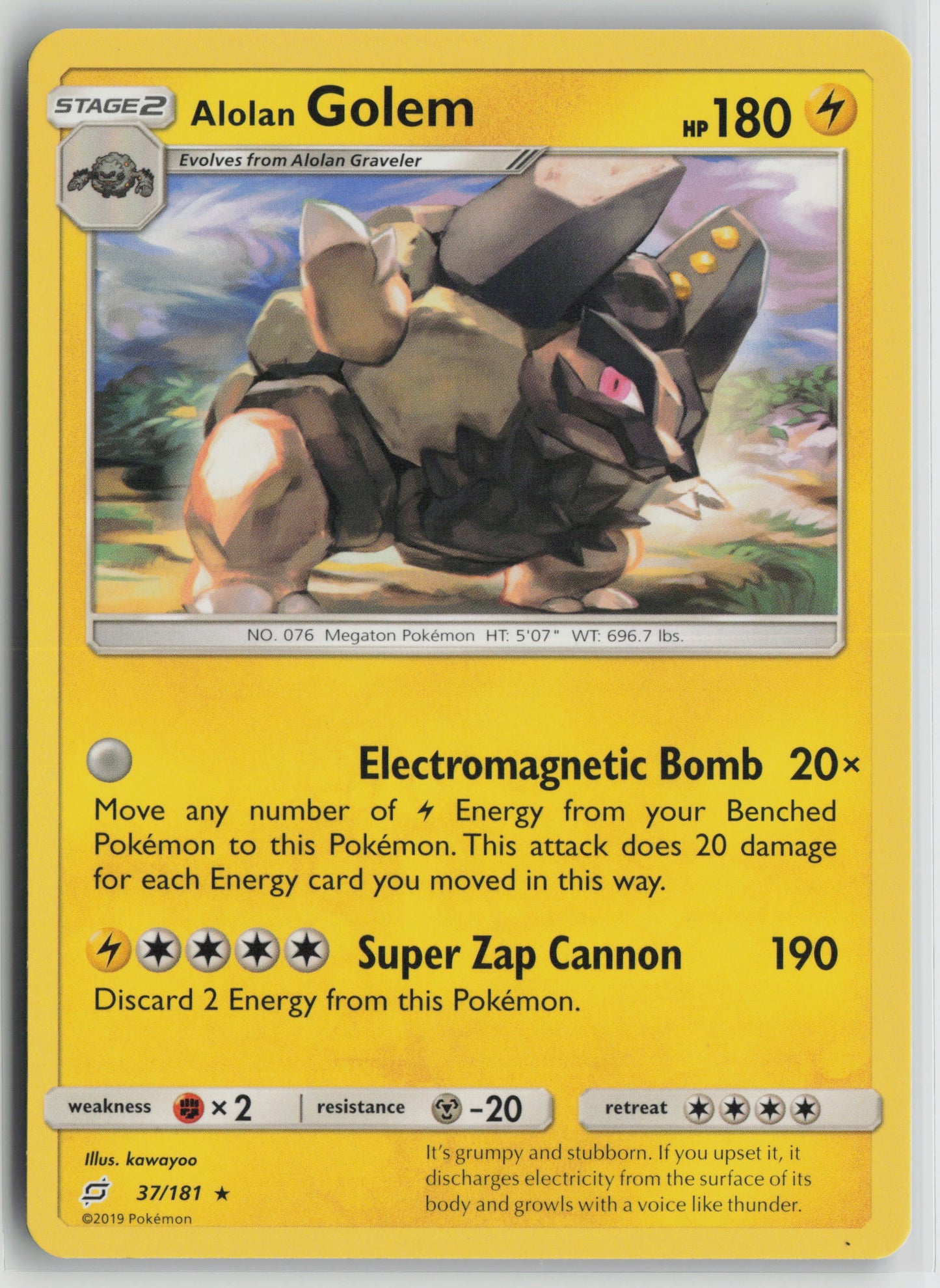 Alolan Golem Rare SM - Team Up 37/181 NM