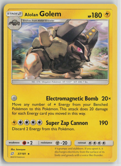Alolan Golem Rare SM - Team Up 37/181 NM