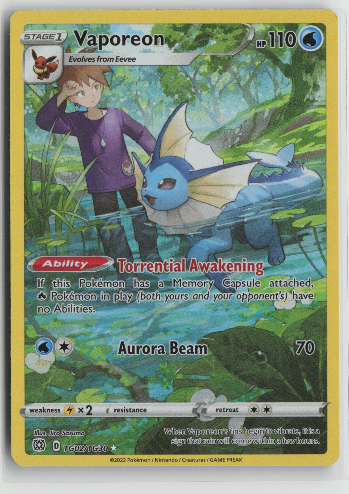 Vaporeon Ultra Rare Holo SWSH09:TG TG02/TG30 NM