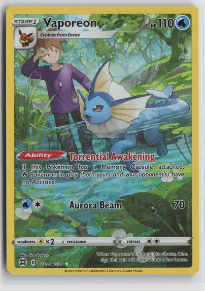 Vaporeon Ultra Rare Holo SWSH09:TG TG02/TG30 NM