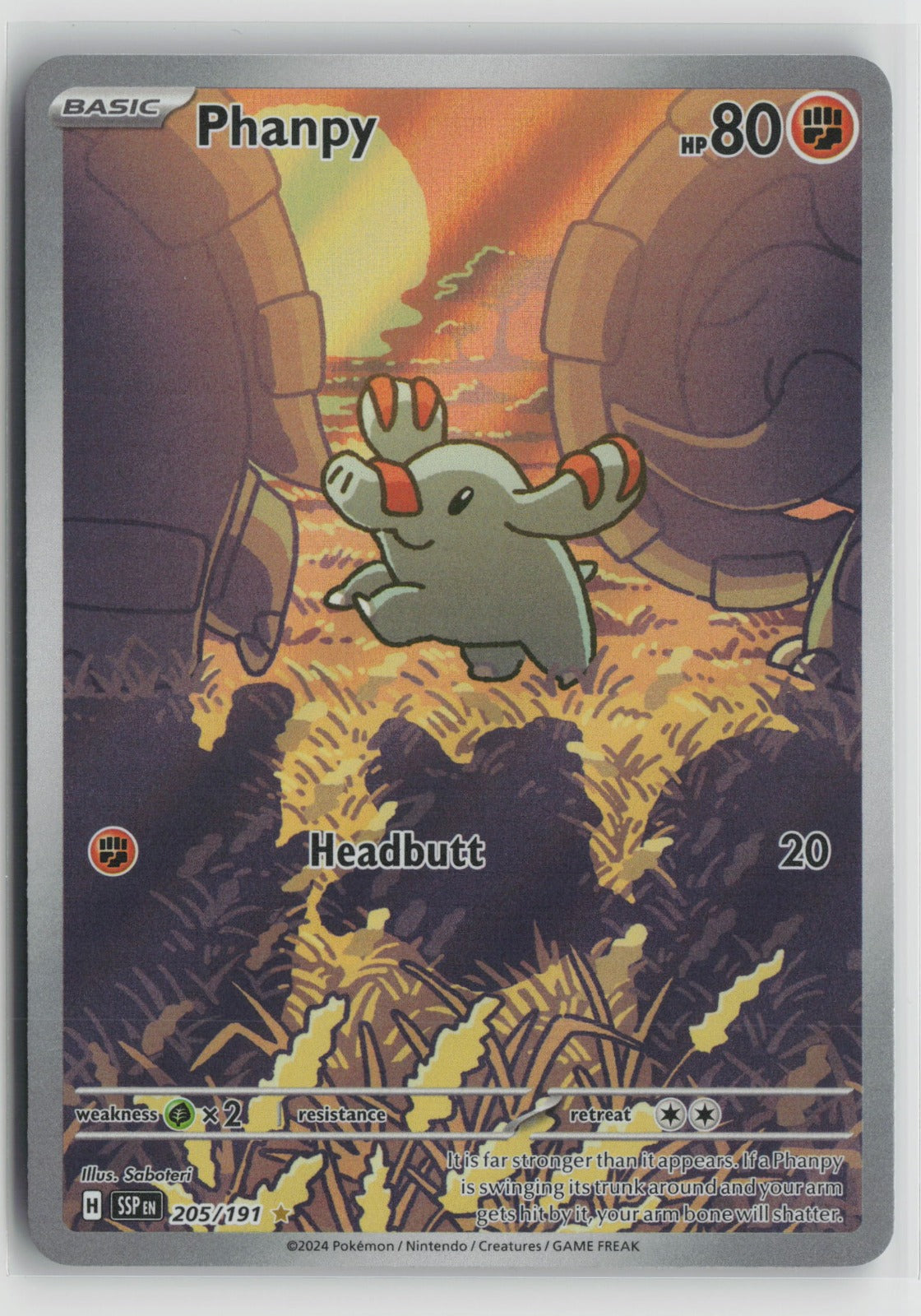 Phanpy - Illustration Rare Holo SSP 205/191 NM