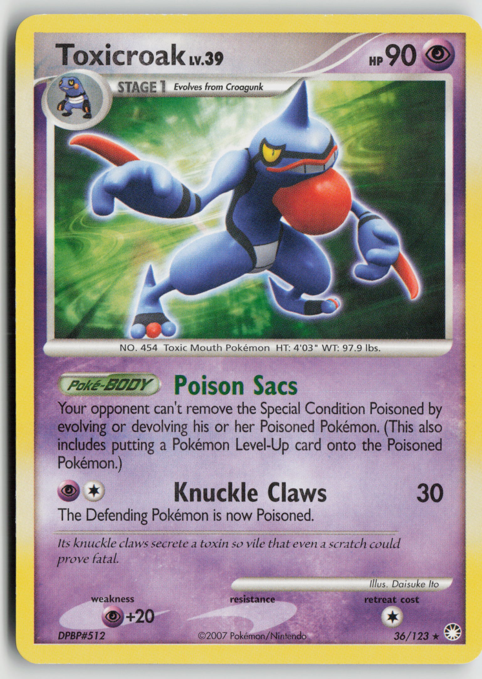 Toxicroak Rare Mysterious Treasures 36/123 LP