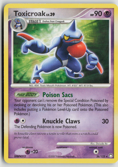 Toxicroak Rare Mysterious Treasures 36/123 LP