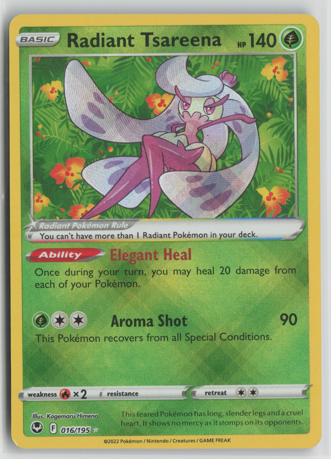 Radiant Tsareena Radiant Rare Holo SWSH12 016/195 NM