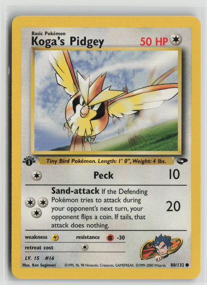 Koga's Pidgey (80) Common 1st Edition G2 080/132 NM