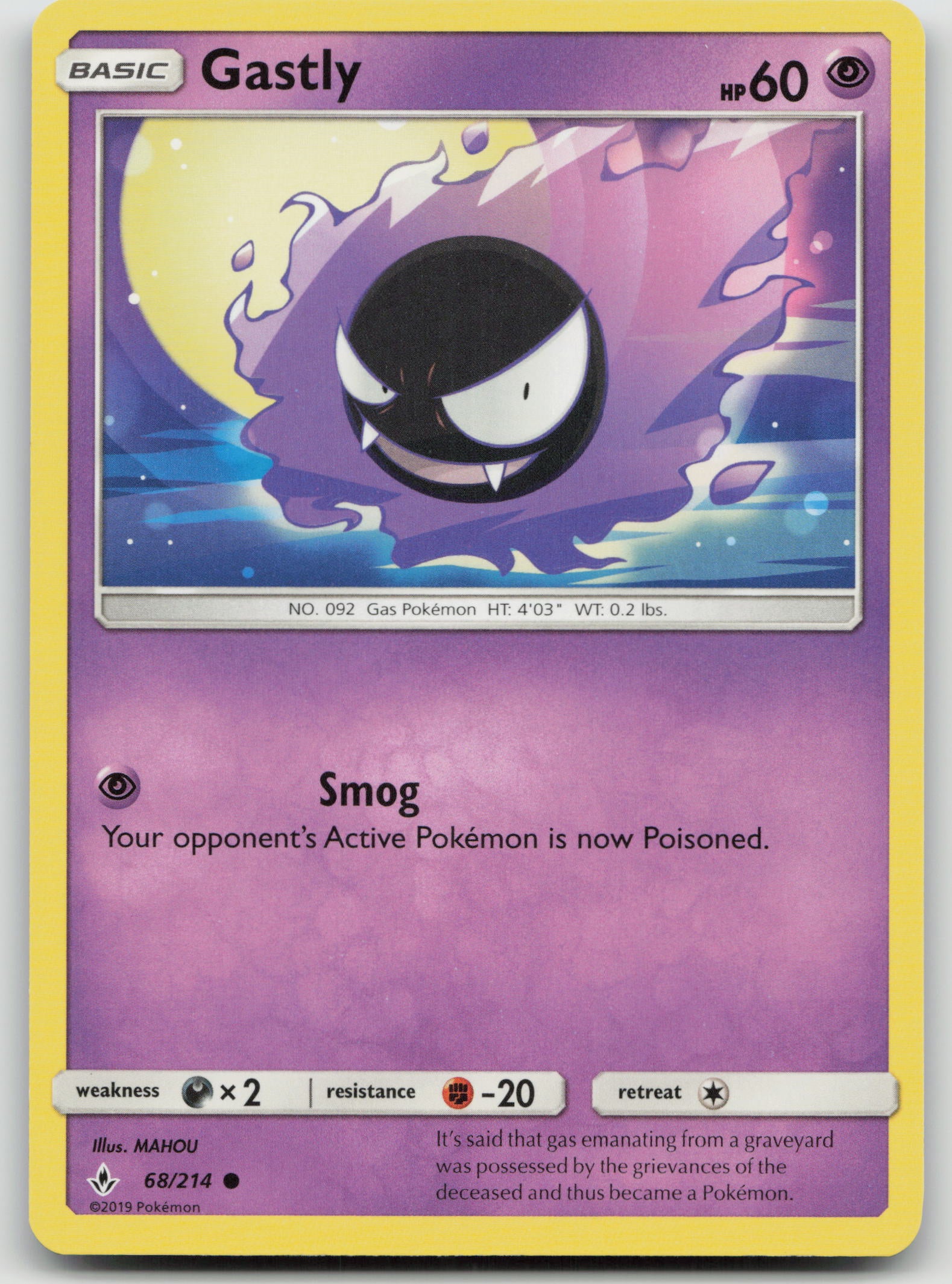 Gastly (68) Common Normal SM10 68/214 NM