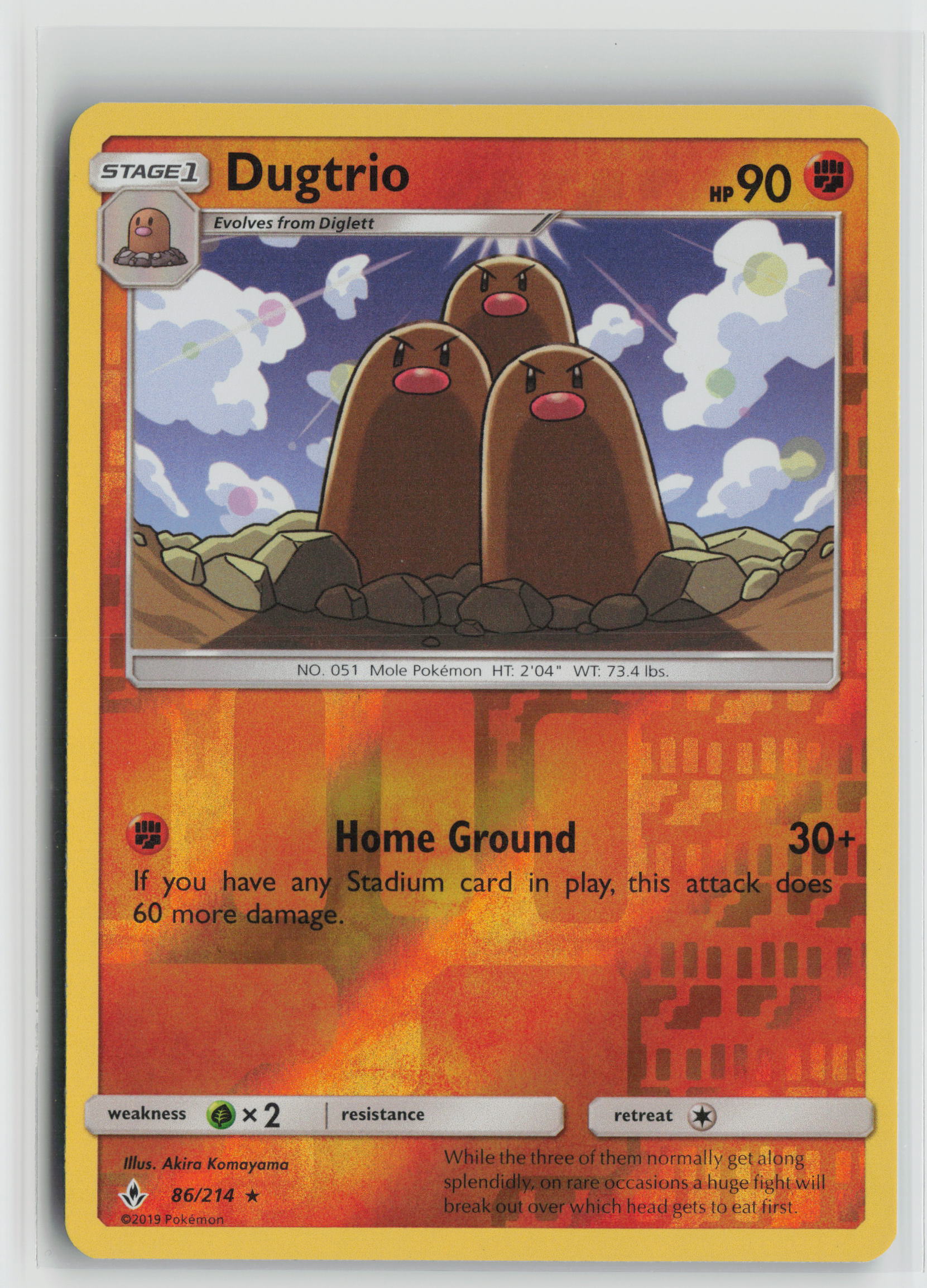Dugtrio Rare Reverse Holo SM10 86/214 NM