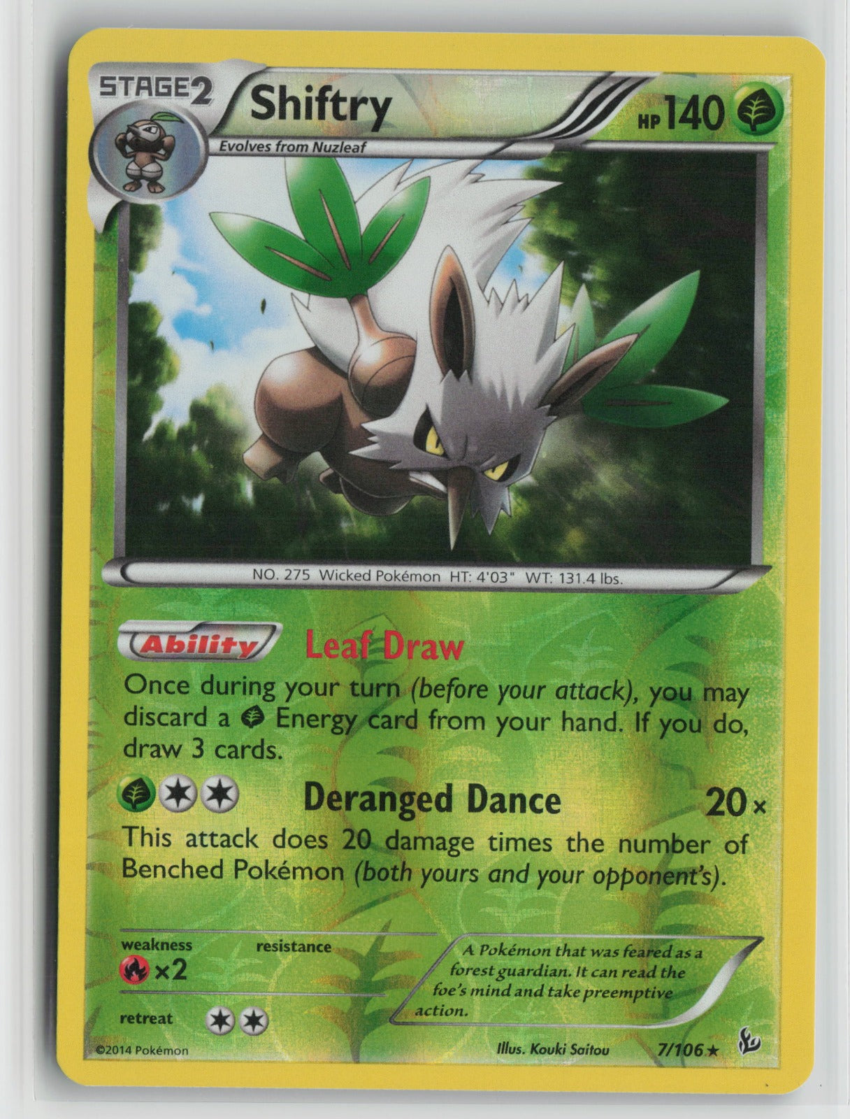 Shiftry Holo Rare Reverse Holo FLF 7/106 NM