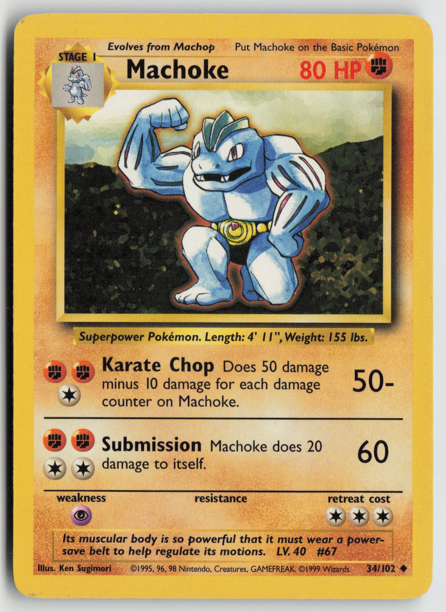 Machoke Uncommon Base Set 034/102 MP