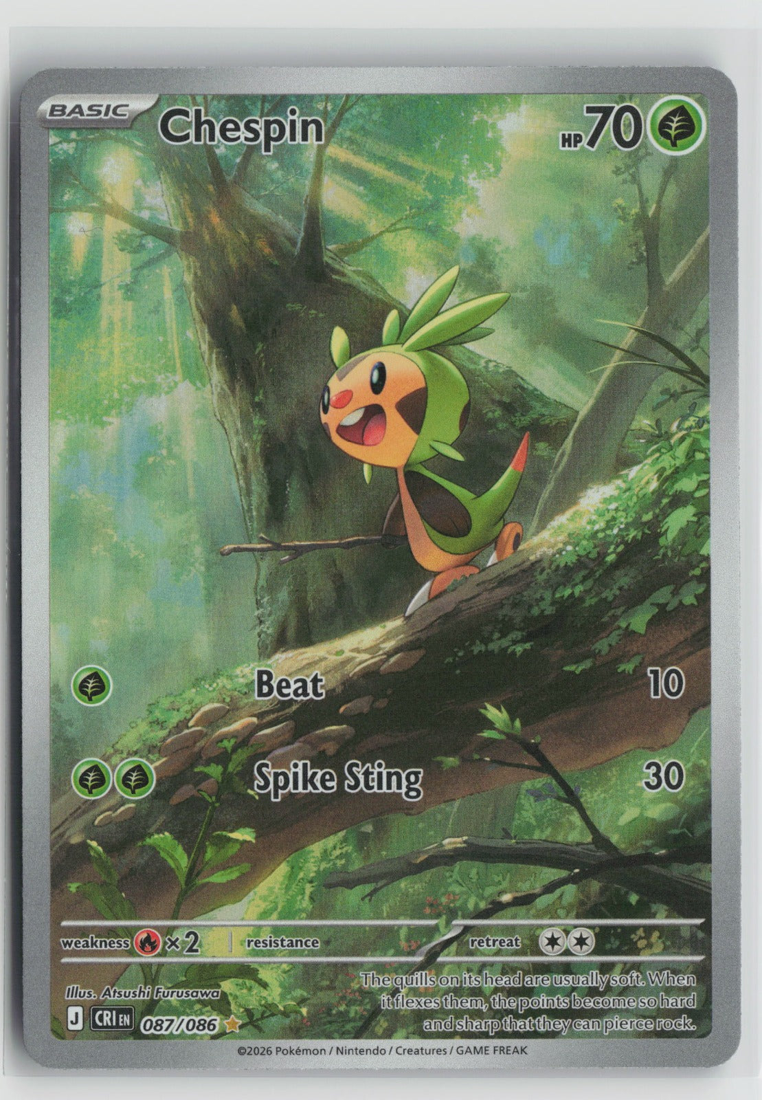 Chespin Illustration Rare Holo CRI 087/086 NM