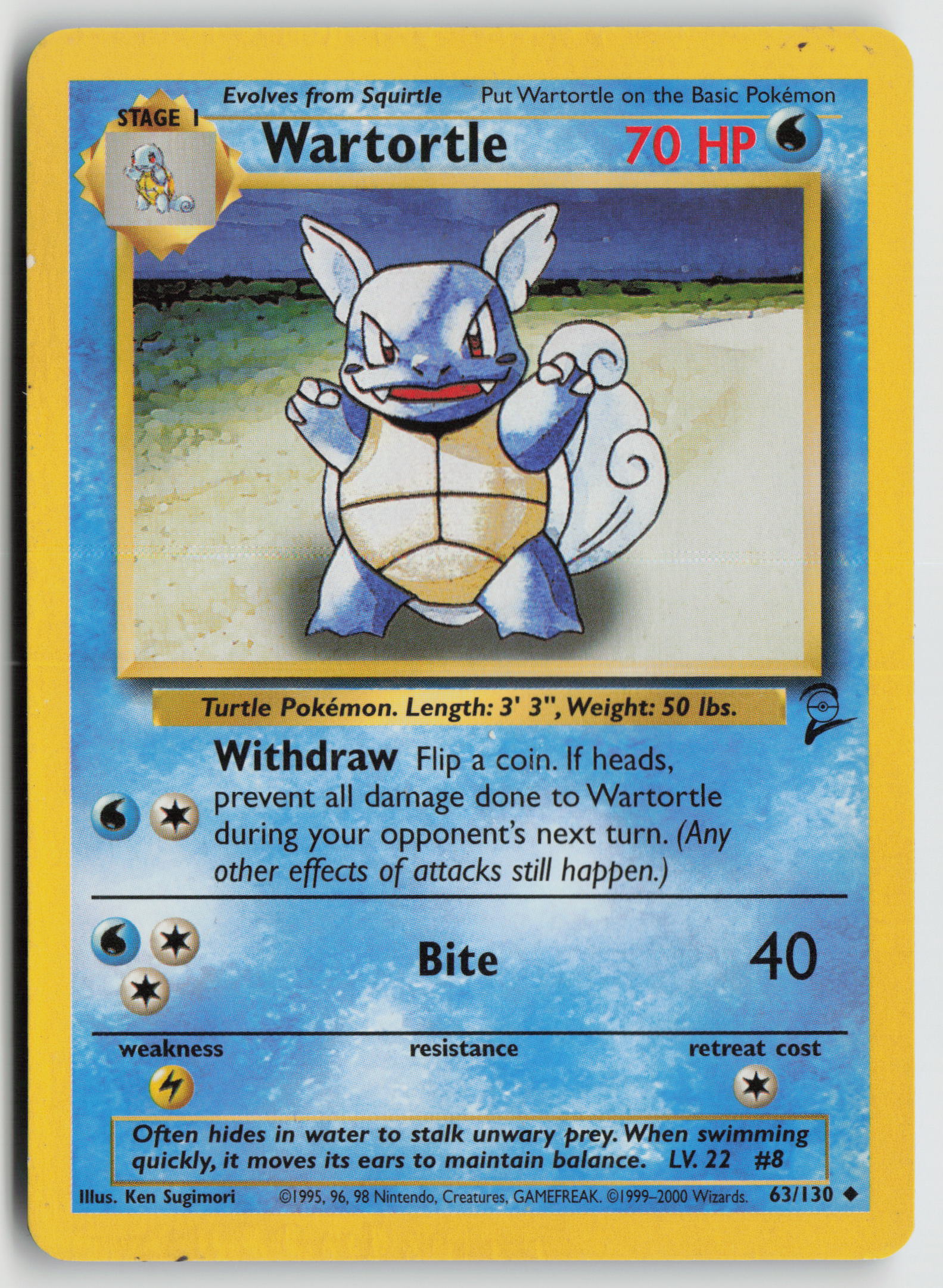 Wartortle Uncommon Base Set 2 063/130 HP