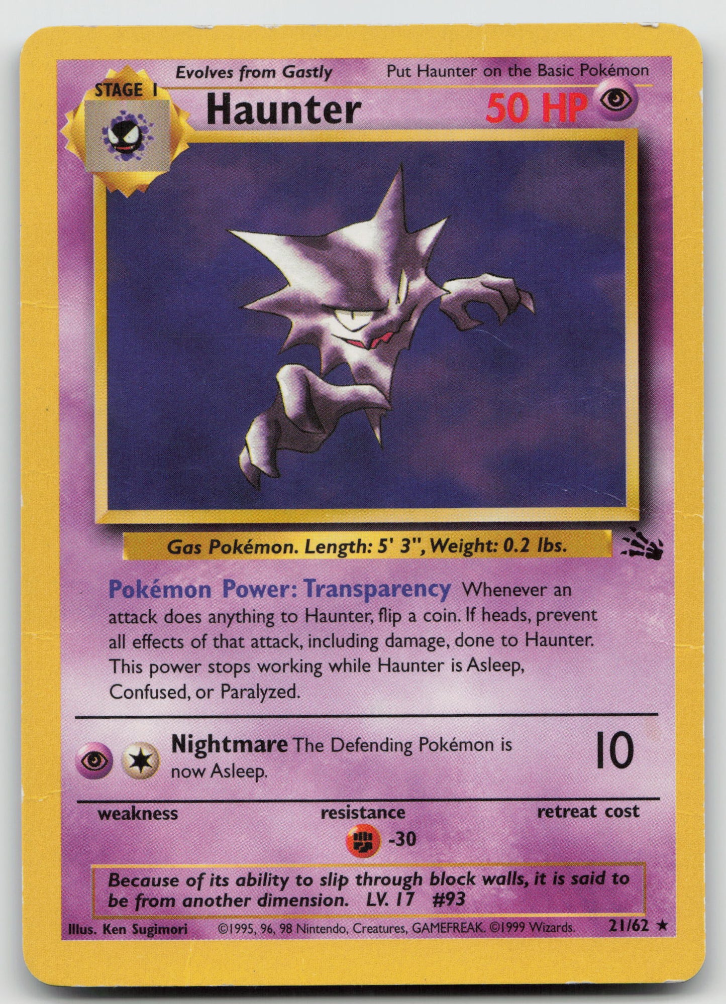 Haunter (21) Rare Unlimited FO 21/62 DMG