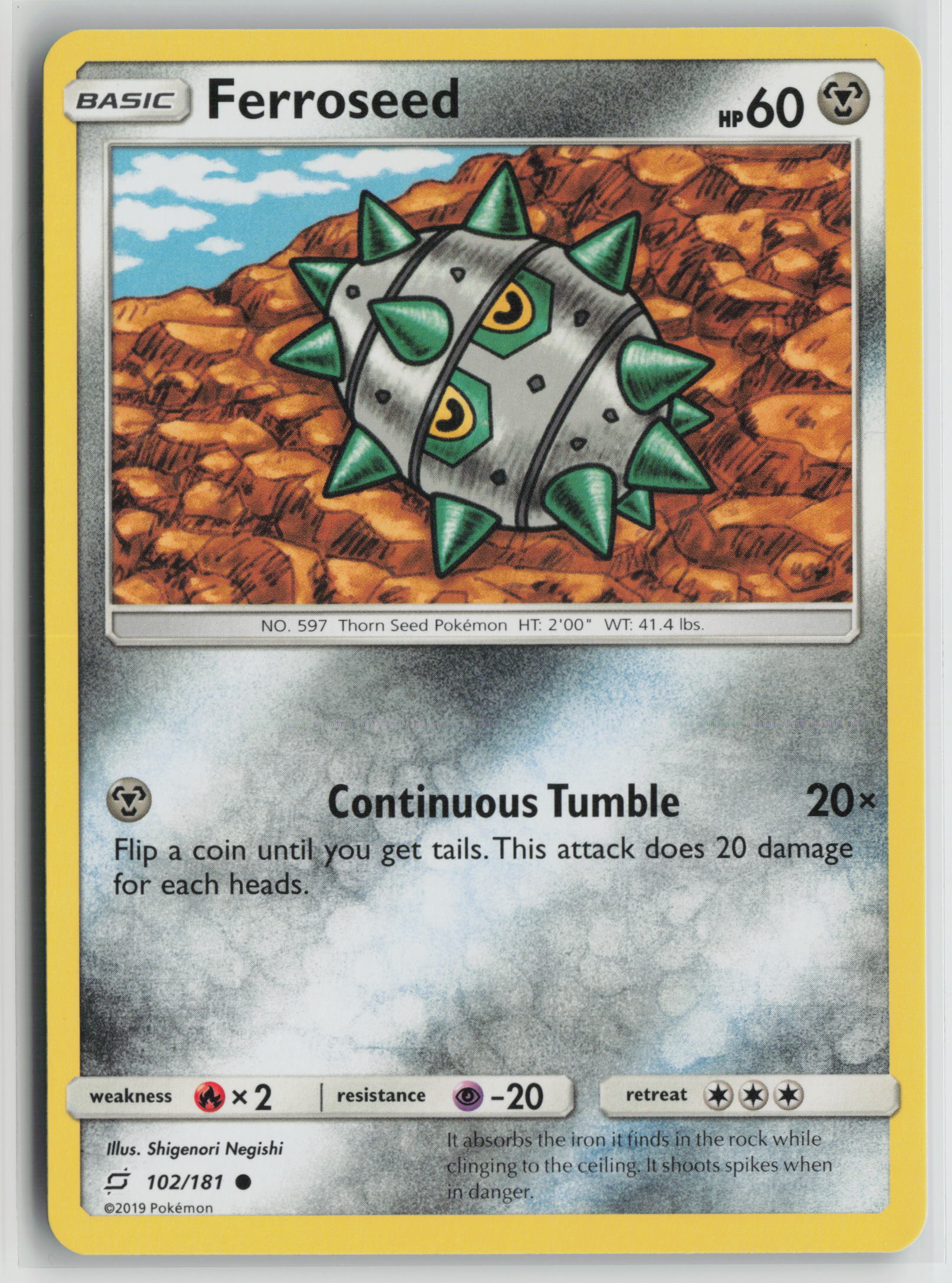 Ferroseed Common SM - Team Up 102/181 NM