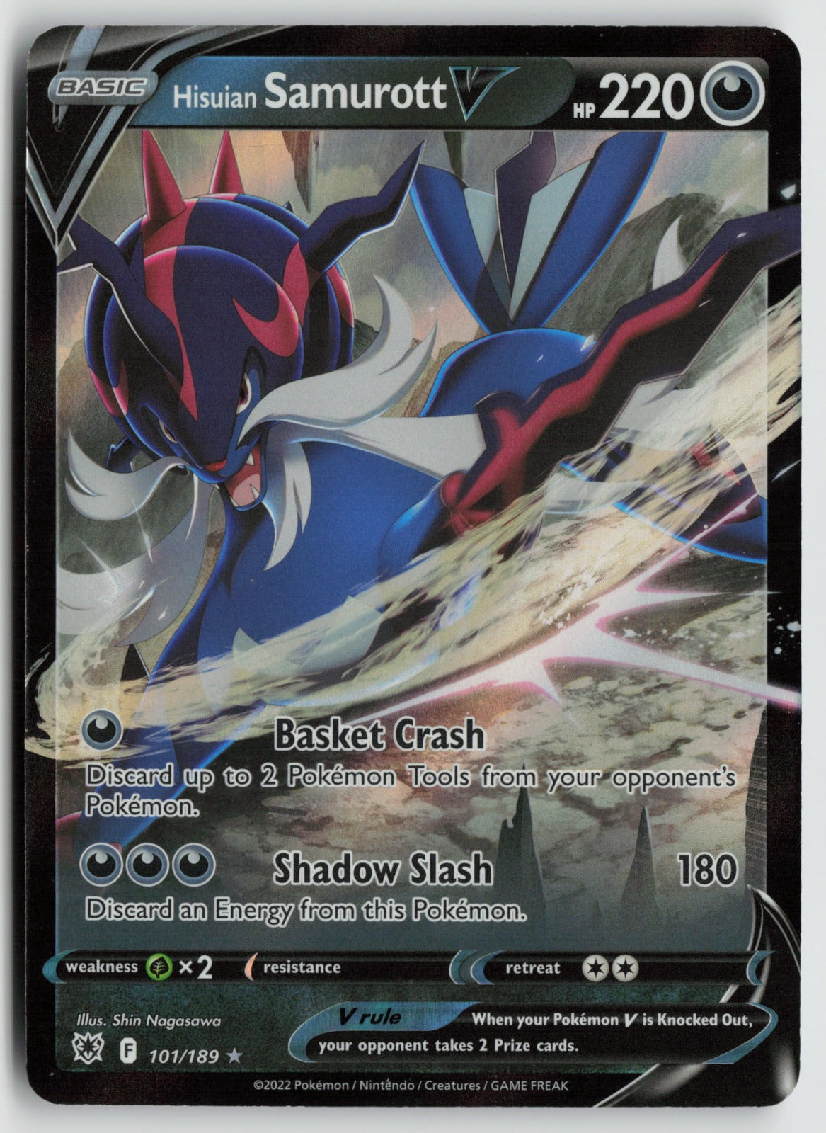 Hisuian Samurott V Ultra Rare Holo SWSH10 101/189 NM