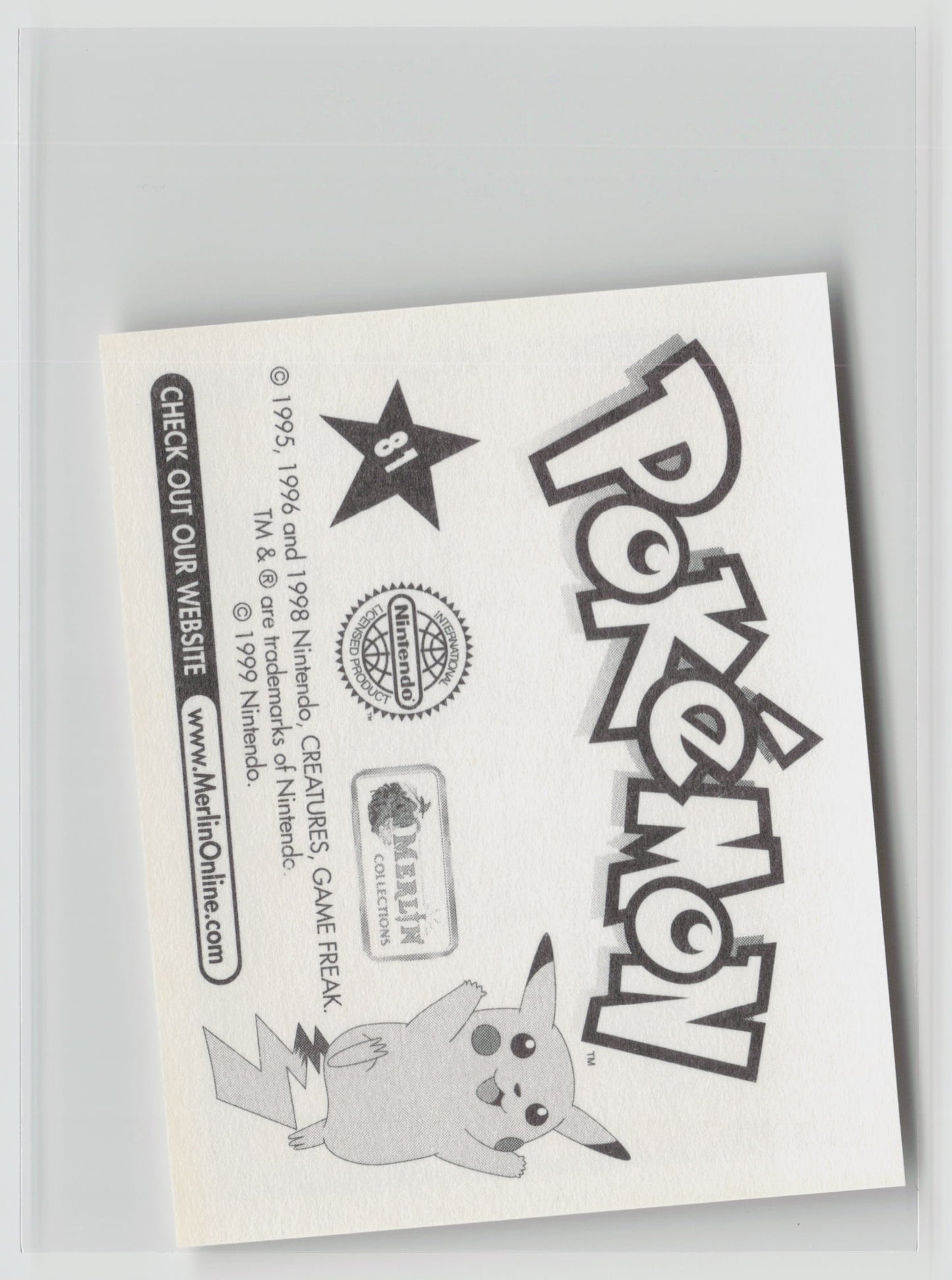 Magnemite - Merlin Topps Sticker 1999 #81 NM (Back)