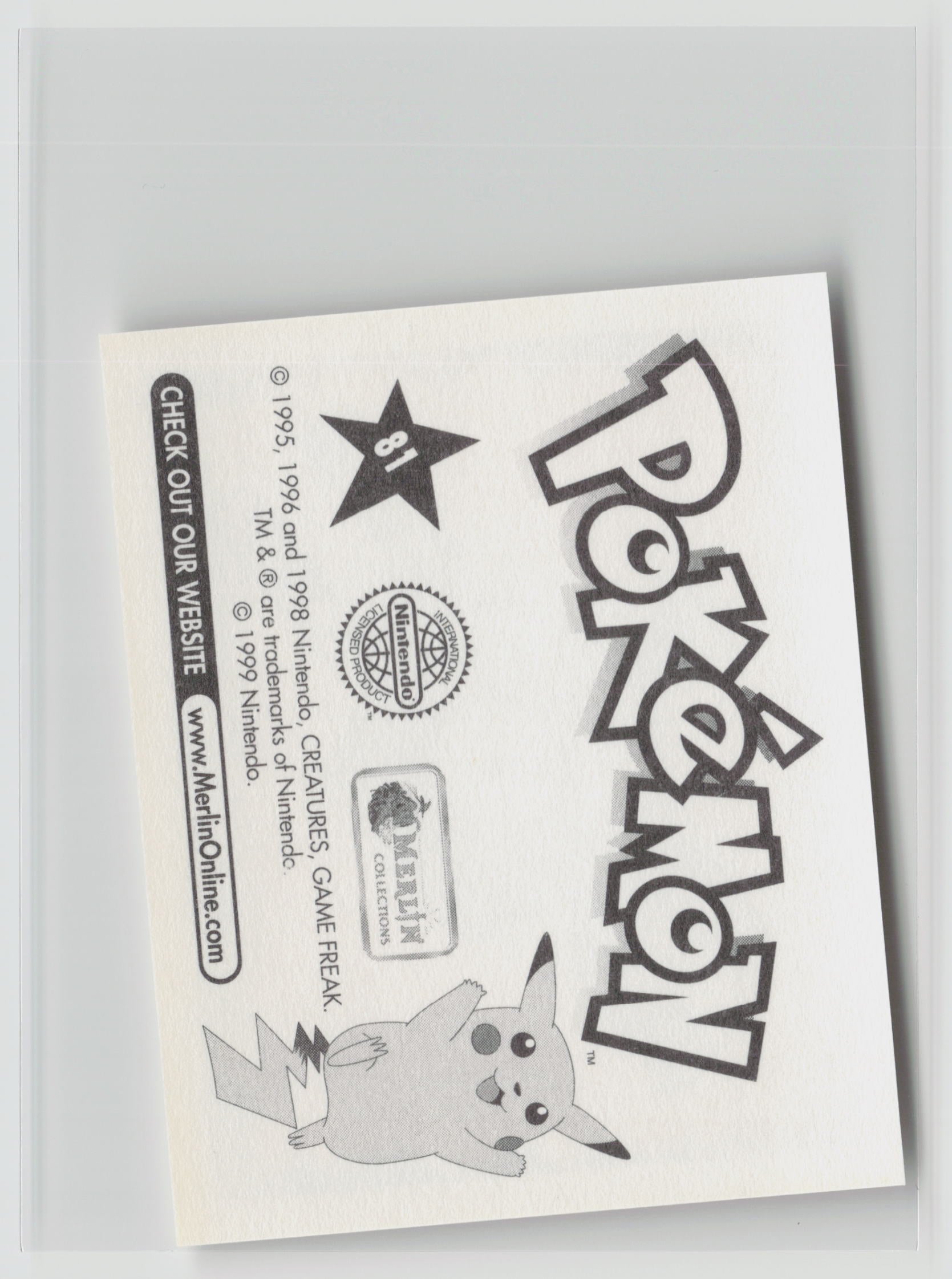 Magnemite - Merlin Topps Sticker 1999 #81 NM (Back)