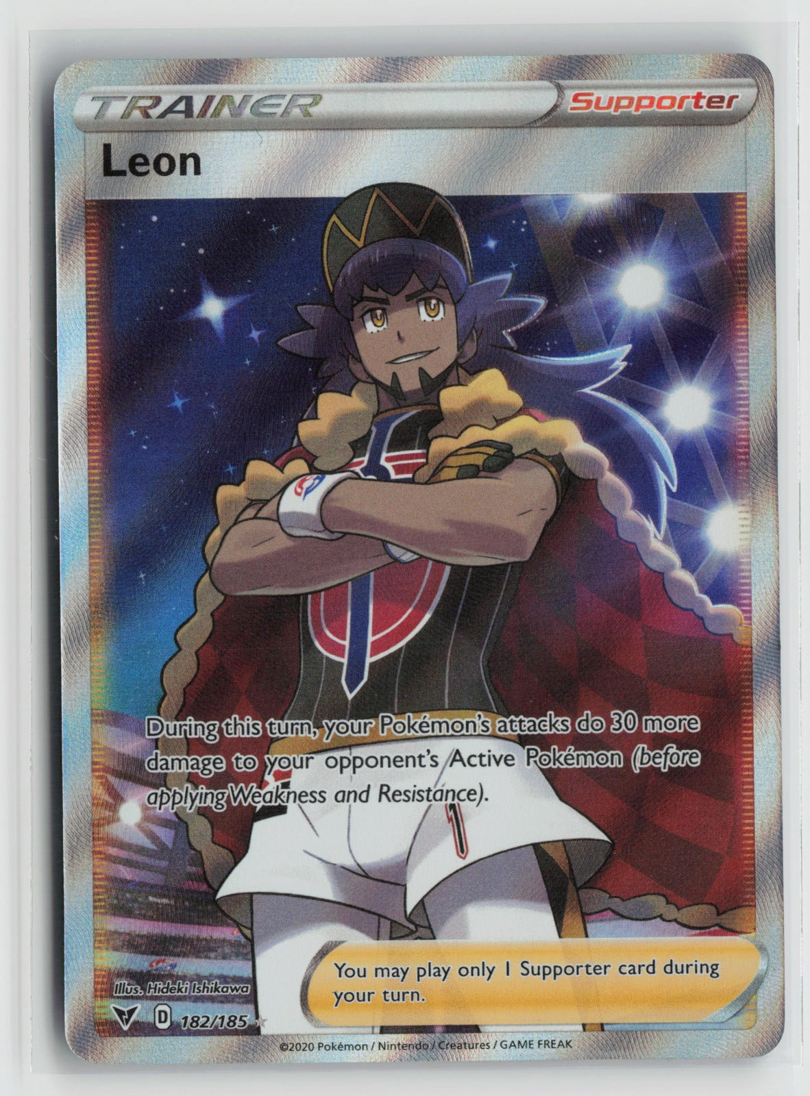 Leon (Full Art) Ultra Rare Holo SWSH04 182/185 NM